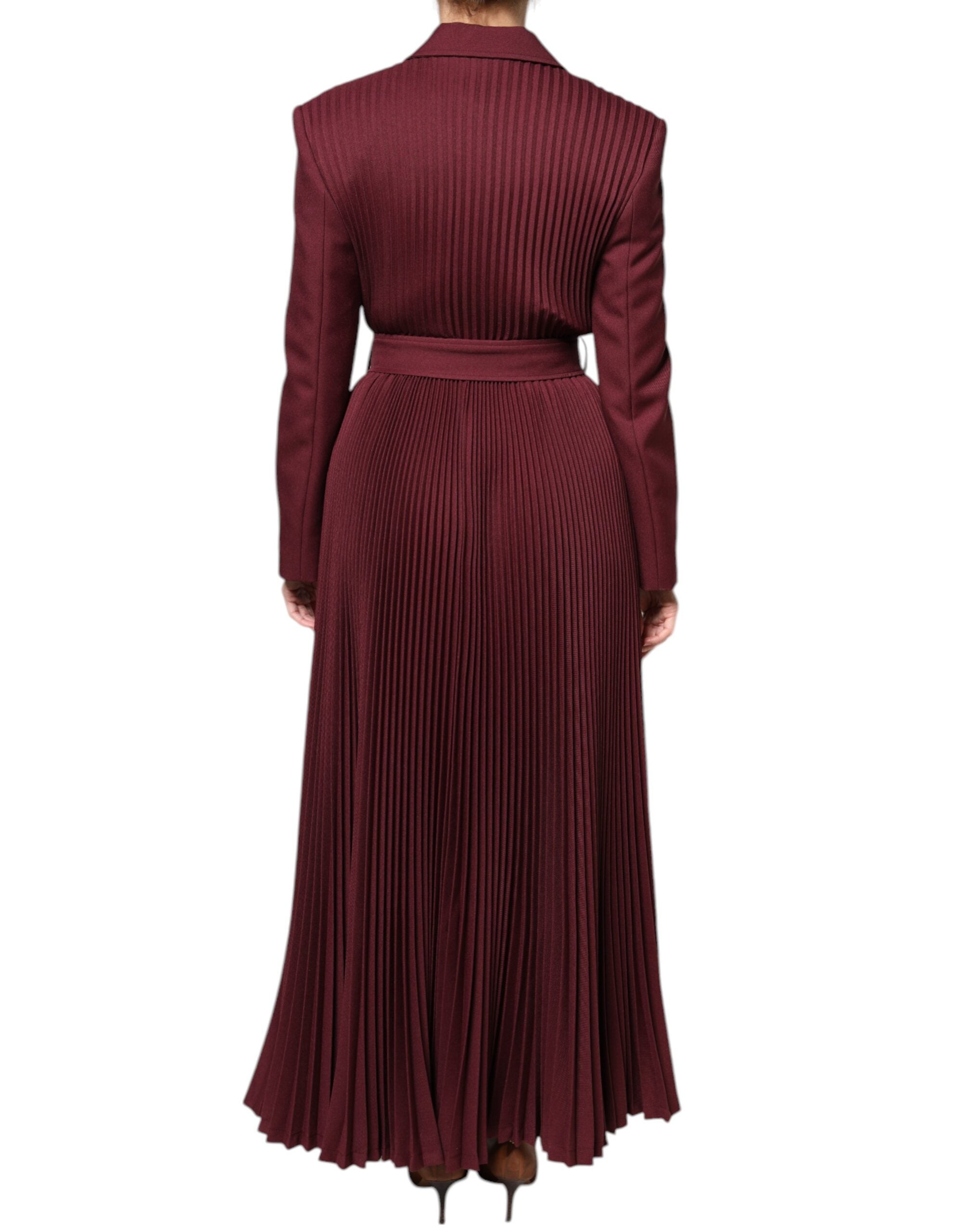 Philosophy Maroon Belted Button Down Women's Dress (Pre-Owned)