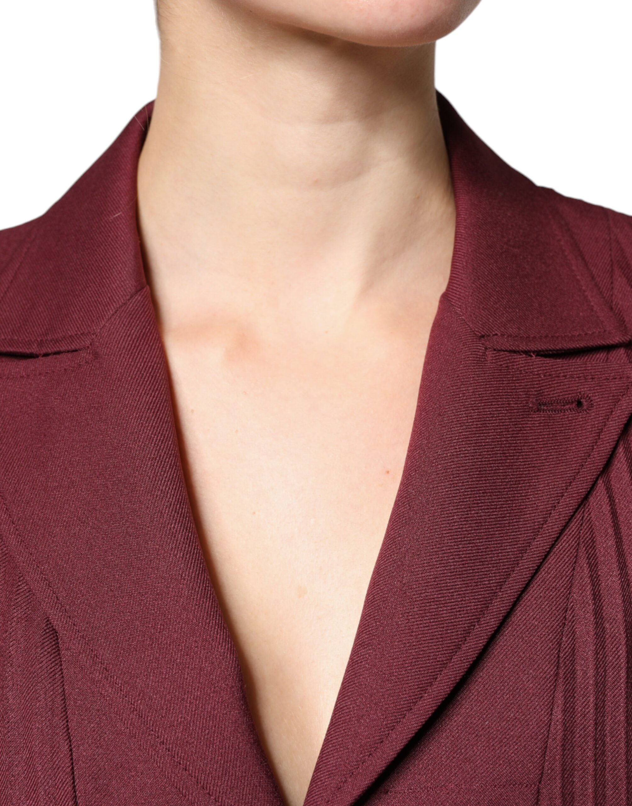 Philosophy Maroon Belted Button Down Women's Dress (Pre-Owned)