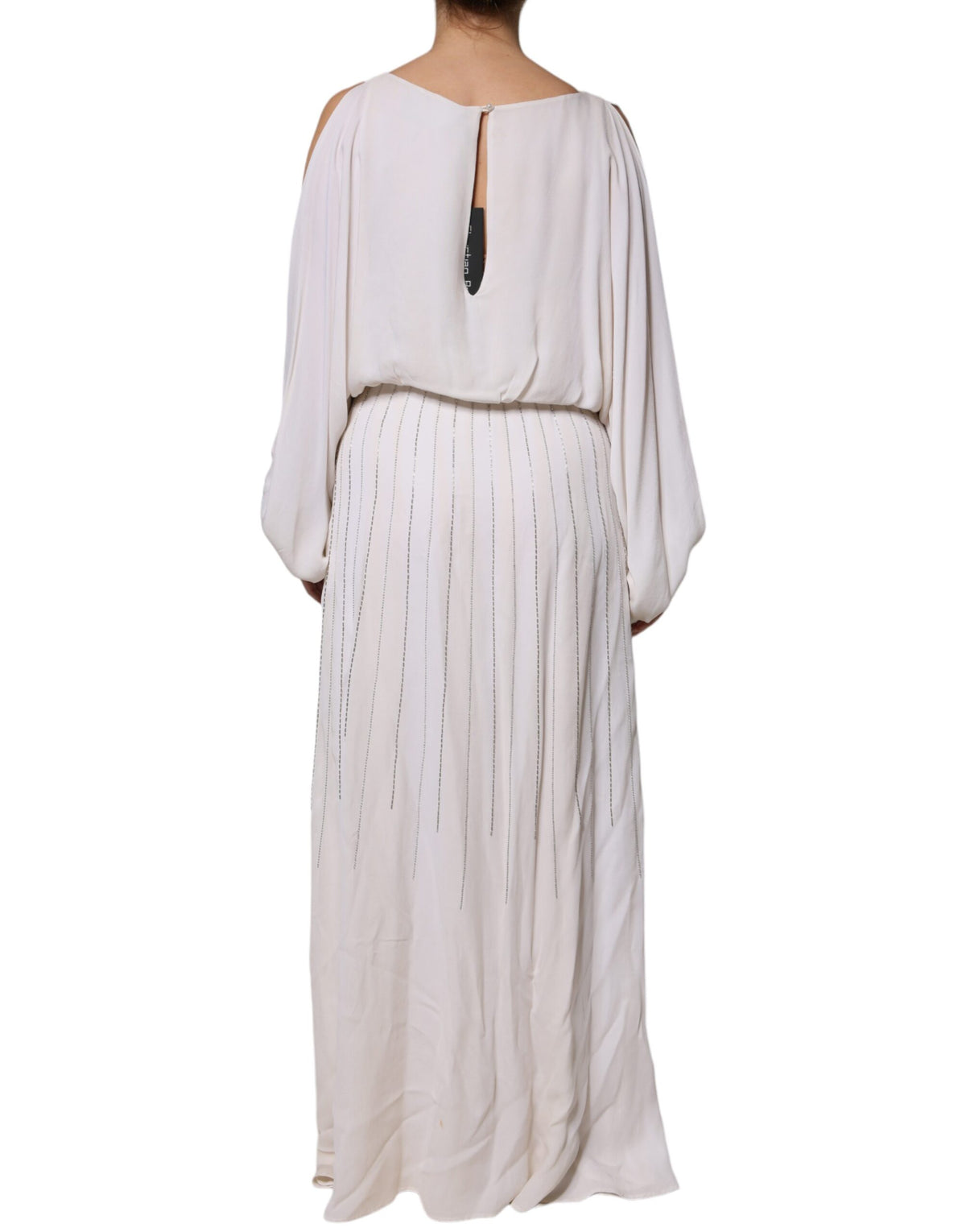 Christian Pellizzari Off White Embellished Long Maxi Women's Dress (Pre-Owned)