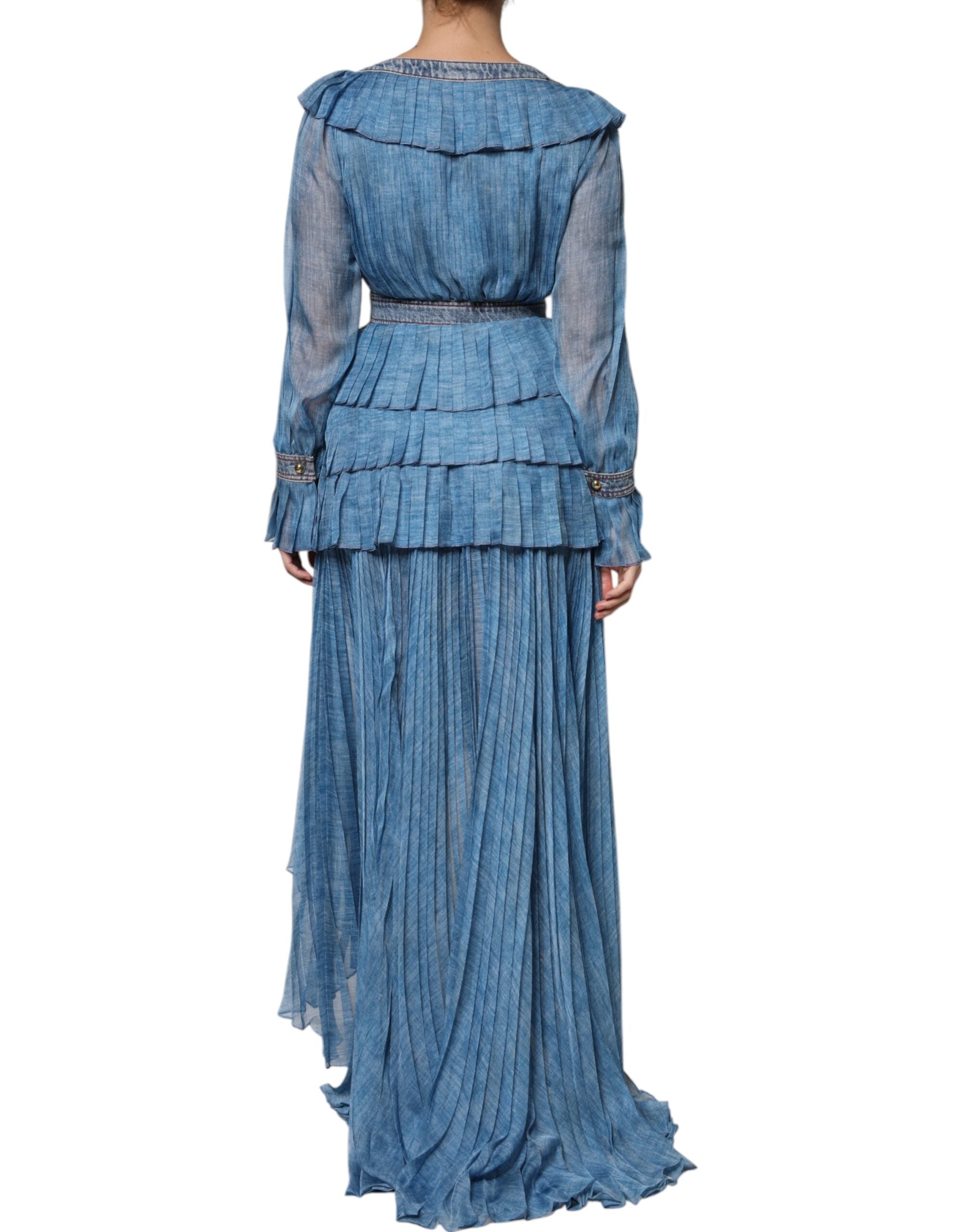 Philosophy Blue Layered Long Sleeve Women's Dress
