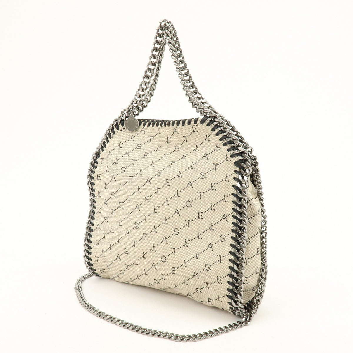 Stella Mccartney Falabella Faux Leather Beige Canvas Tote Bag Bag (Pre-Owned)