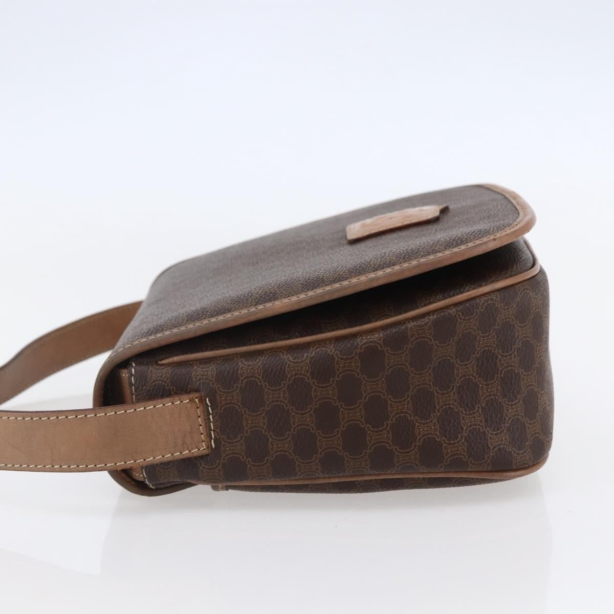 Celine Macadam Shoulder Pvc Leather Brown Canvas Shoulder Bag Bag (Pre-Owned)