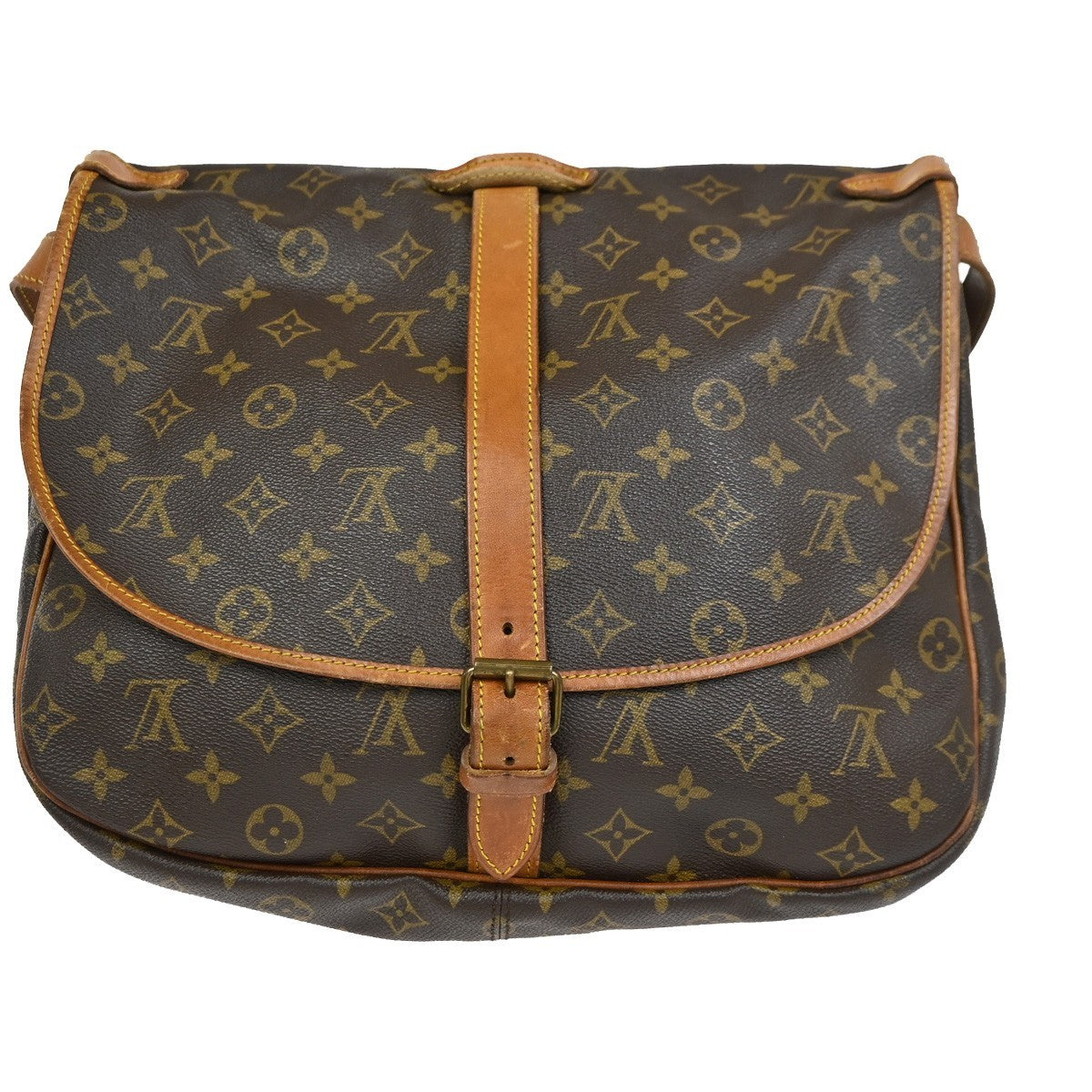 Louis Vuitton Saumur Monogram Brown Canvas Shoulder Bag Bag (Pre-Owned)