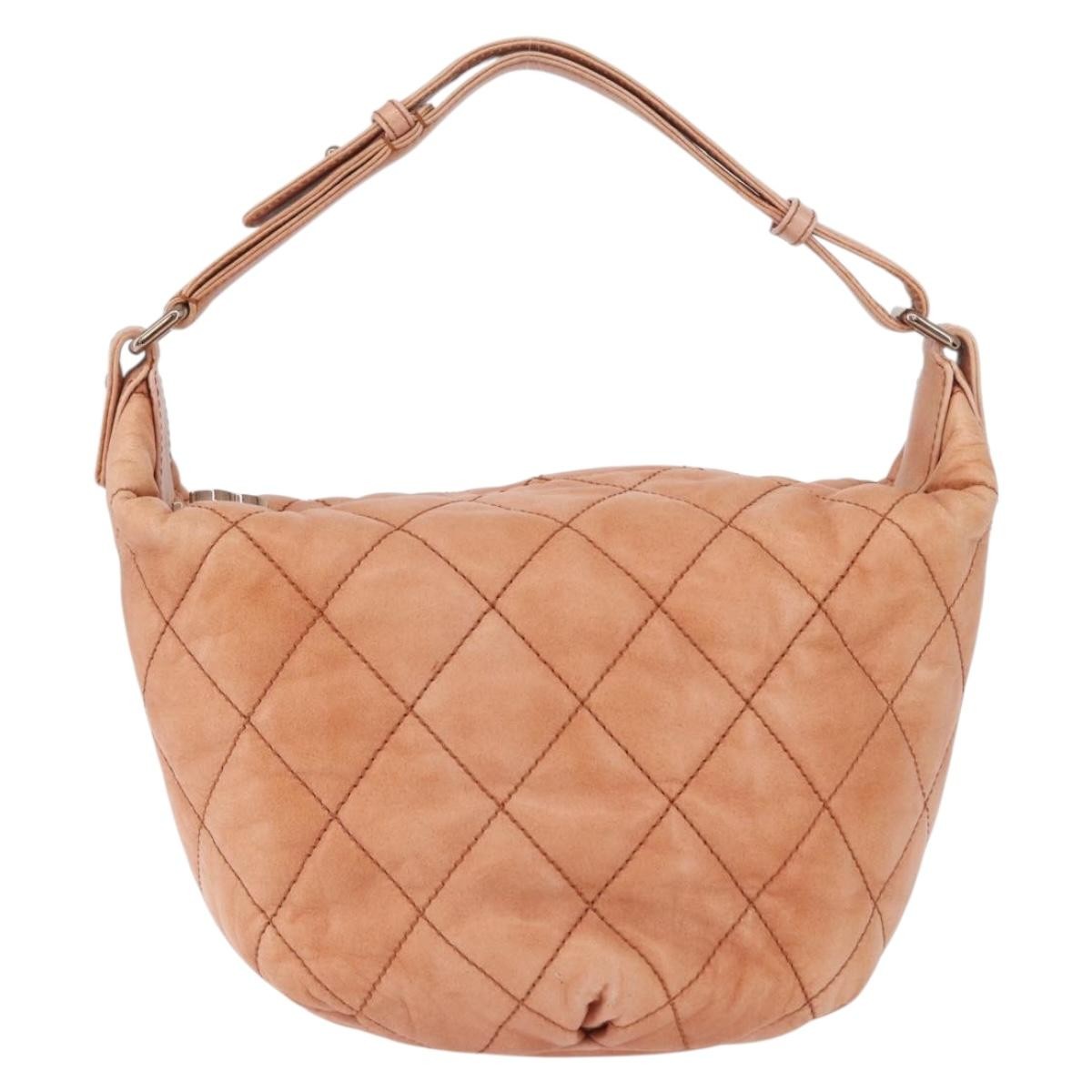 Chanel Cloudy Bundle Hobo Quilted Lambskin Orange Leather Shoulder Bag Bag (Pre-Owned)