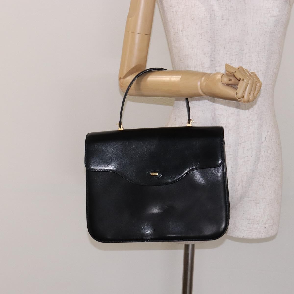 Bally Handbag Leather Black Leather Handbag (Pre-Owned)
