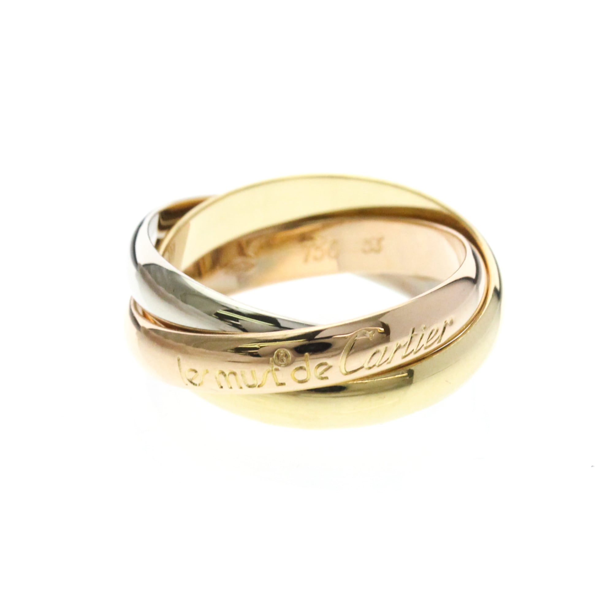 Cartier Trinity 18K Tricolor Gold Gold Yellow_Gold Ring Jewelry (Pre-Owned)