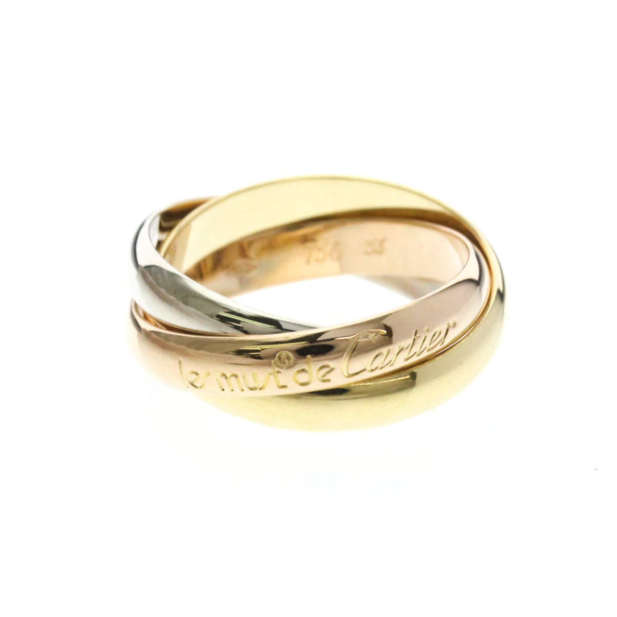 Cartier Trinity 18K Tricolor Gold Gold Yellow_Gold Ring Jewelry (Pre-Owned)