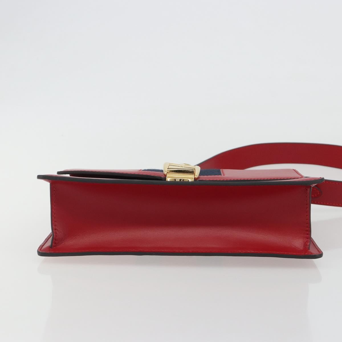 Gucci Sylvie Leather Red Leather Shoulder Bag Bag (Pre-Owned)