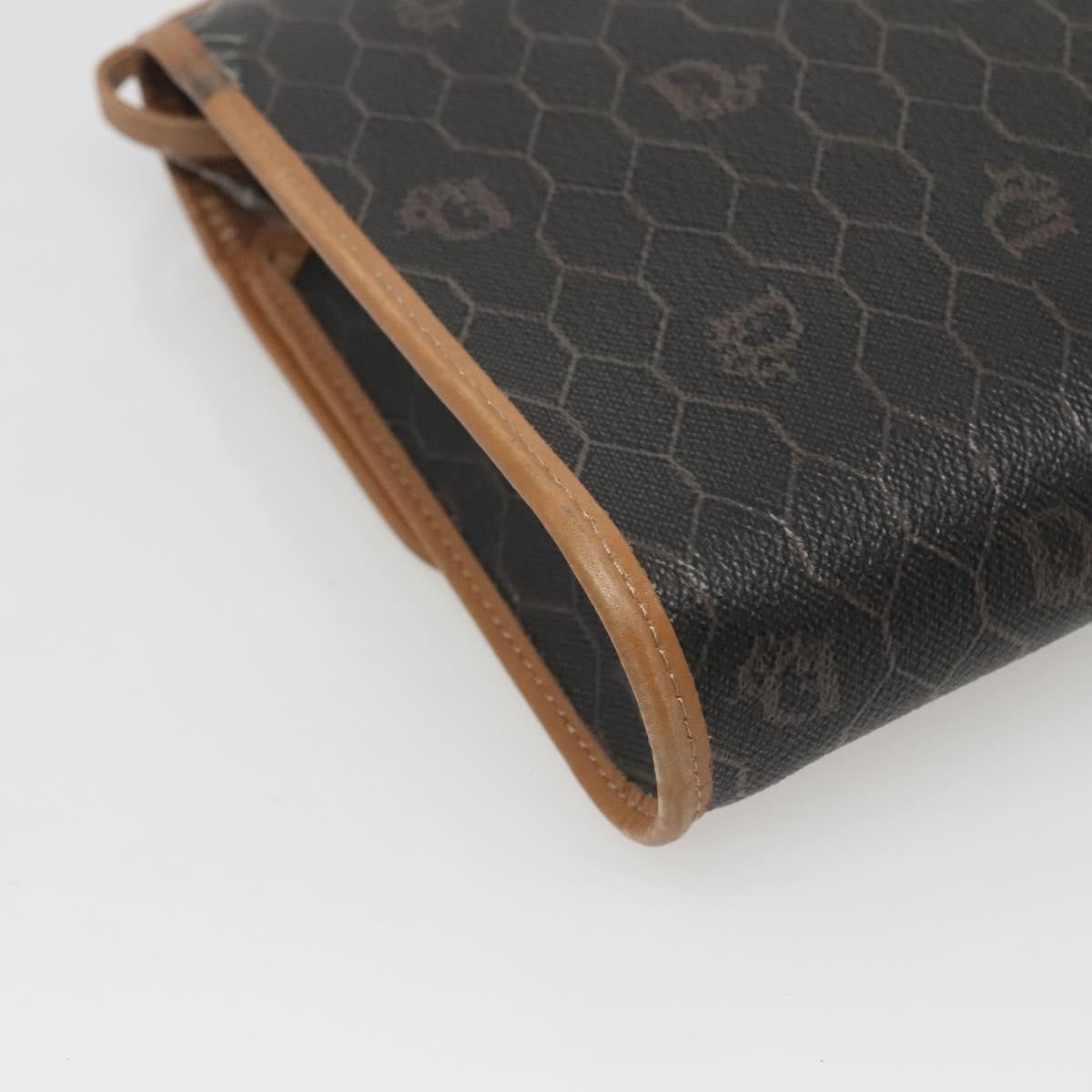 Christian Dior Vintage Honeycomb Flap Coated Canvas Black Canvas Shoulder Bag Bag (Pre-Owned)