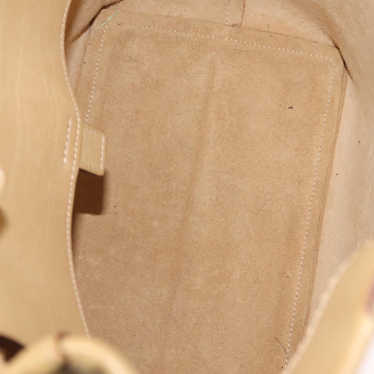 Loewe Papelle Leather Beige Leather Tote Bag Bag (Pre-Owned)