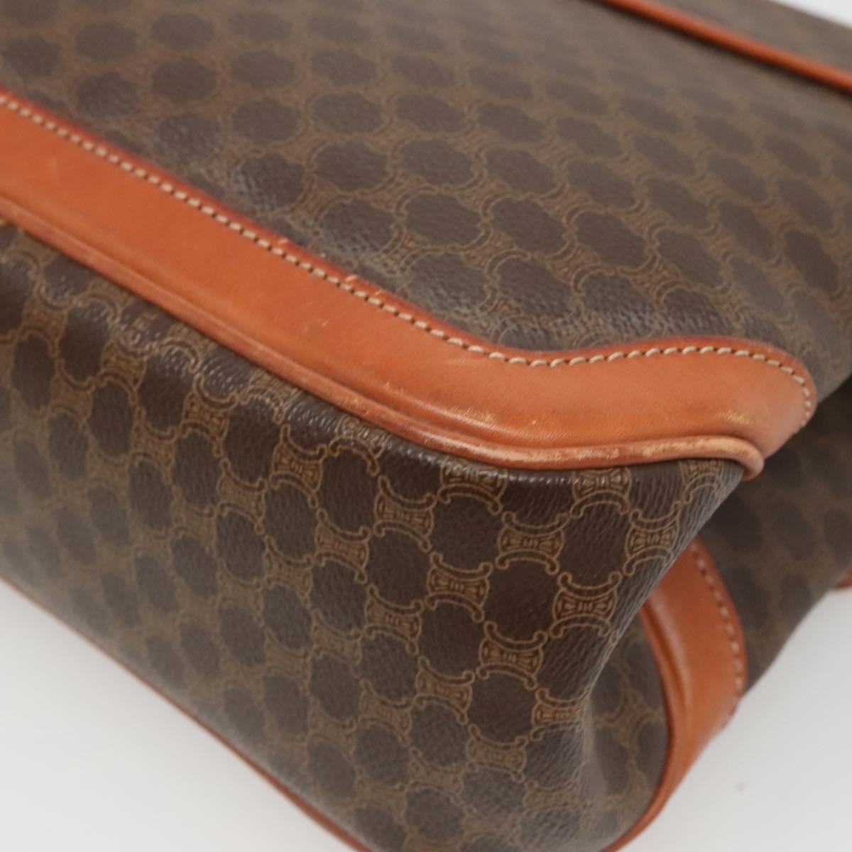 Celine Vintage Macadam Canvas Brown Canvas Handbag (Pre-Owned)