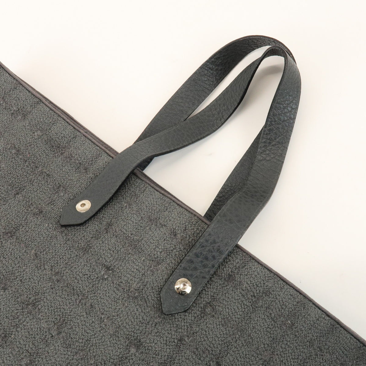 Hermes Ahmedabad Woven Leather And Canvas Gray Canvas Tote Bag Bag (Pre-Owned)