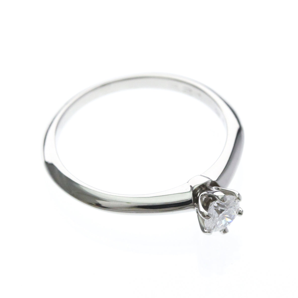 Tiffany & Co. Tiffany Setting Solitaire Platinum With Rbc Diamond G/Vvs2 Silver Platinum Ring Jewelry (Pre-Owned)
