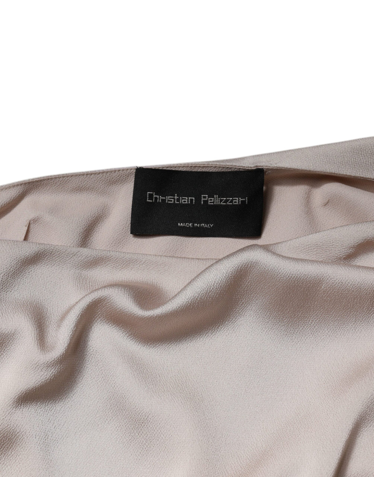 Christian Pellizzari Beige One Shoulder Asymmetric Drape Women's Dress (Pre-Owned)