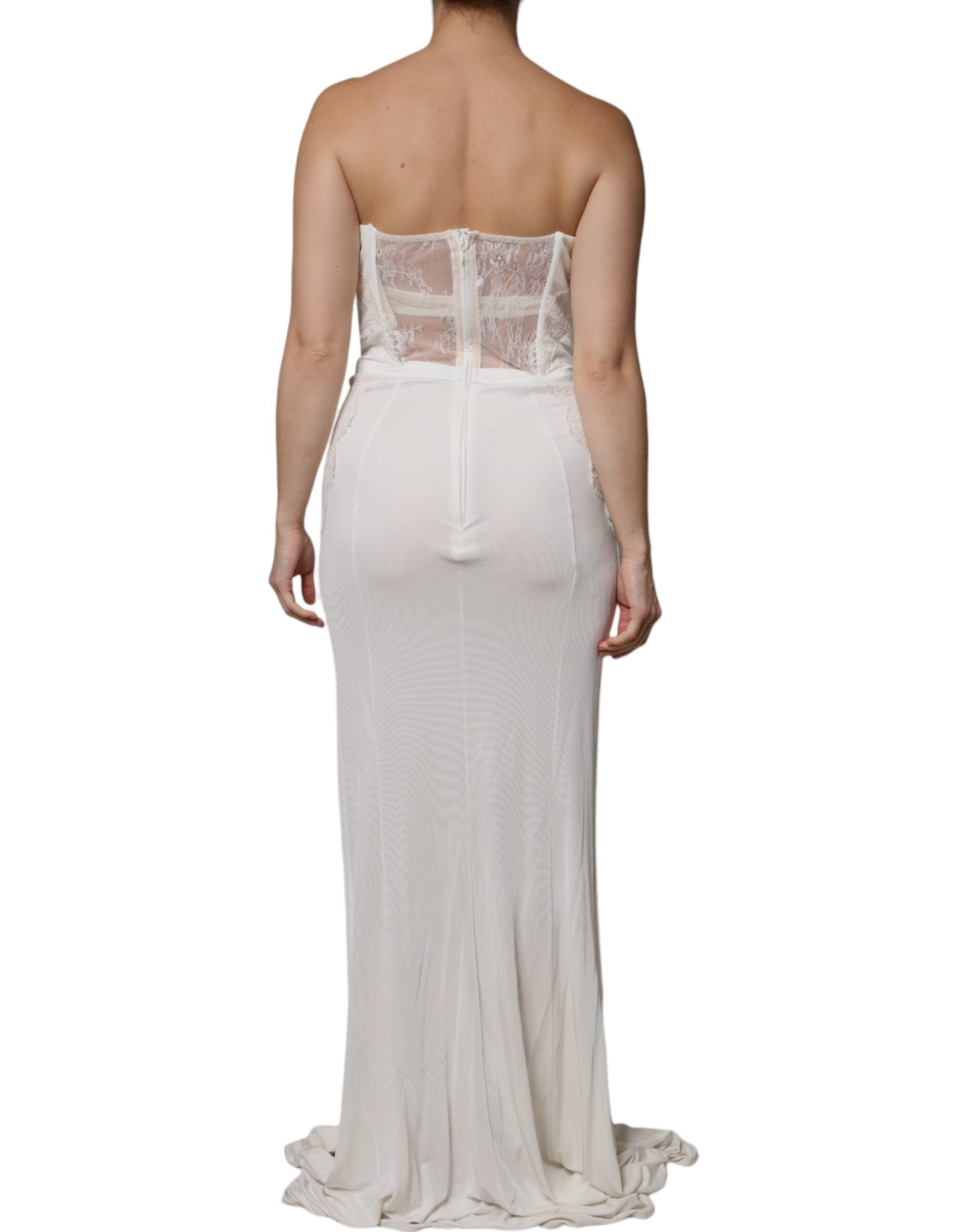 Elisabetta Franchi White Strapless Bustier Mermaid Gown Women's Dress (Pre-Owned)