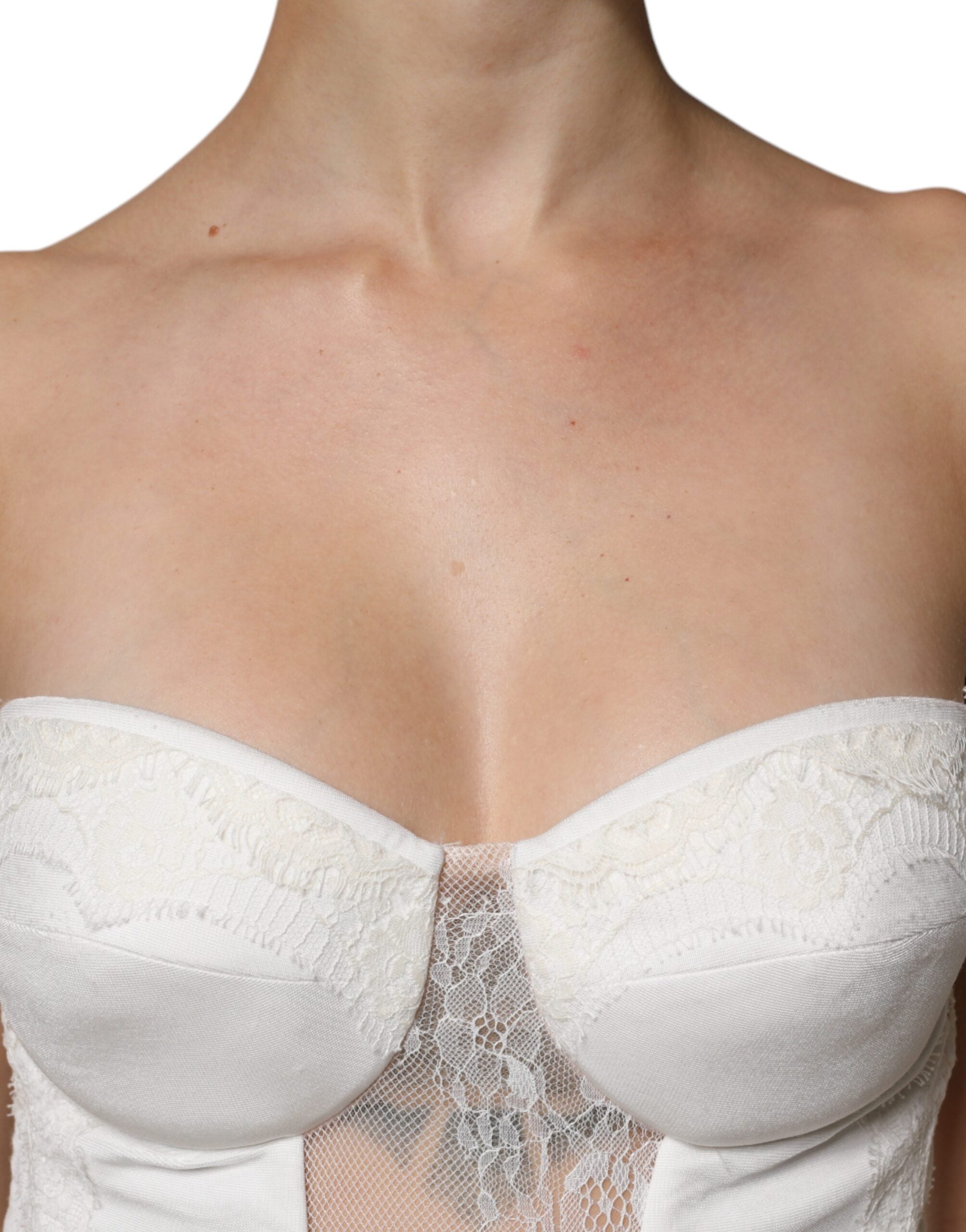 Elisabetta Franchi White Strapless Bustier Mermaid Gown Women's Dress (Pre-Owned)