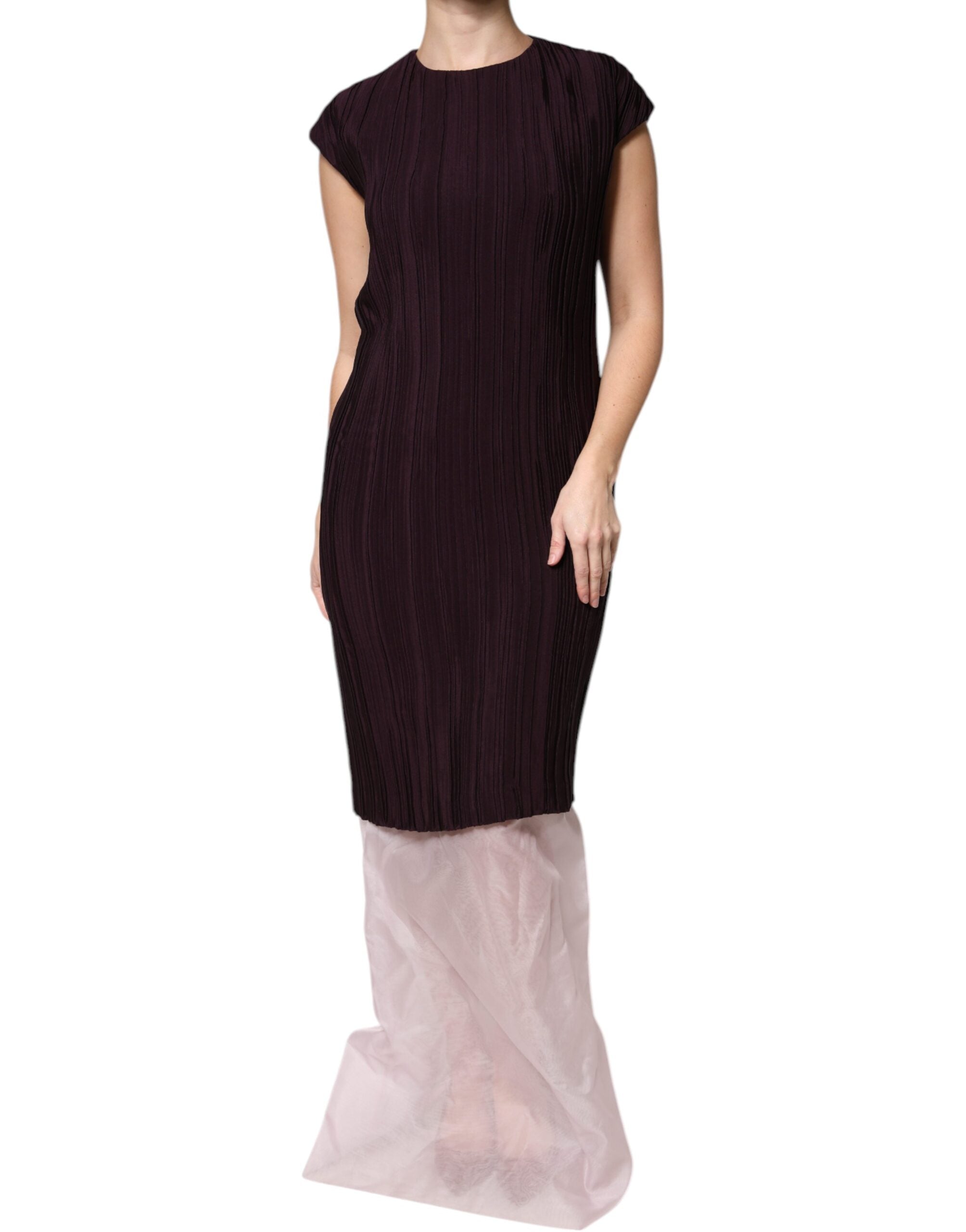 Barbara Casasola Brown Silk Short Sleeves Sheath Maxi Women's Dress