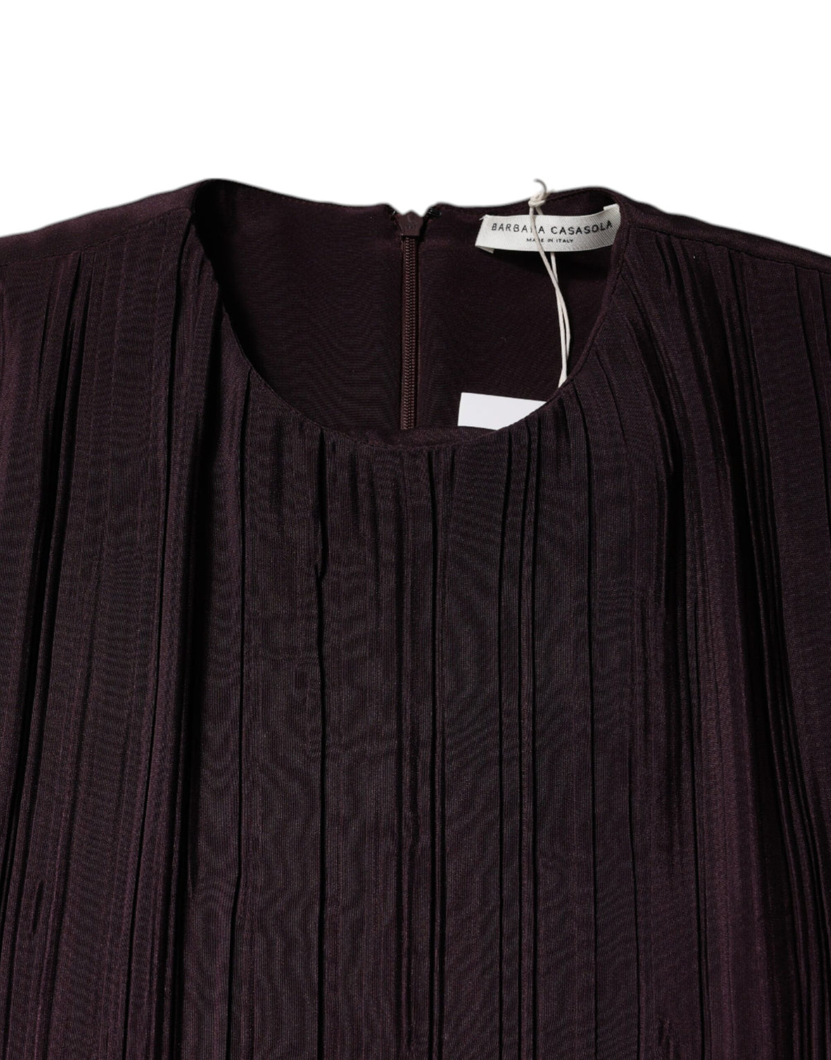 Barbara Casasola Brown Silk Short Sleeves Sheath Maxi Women's Dress