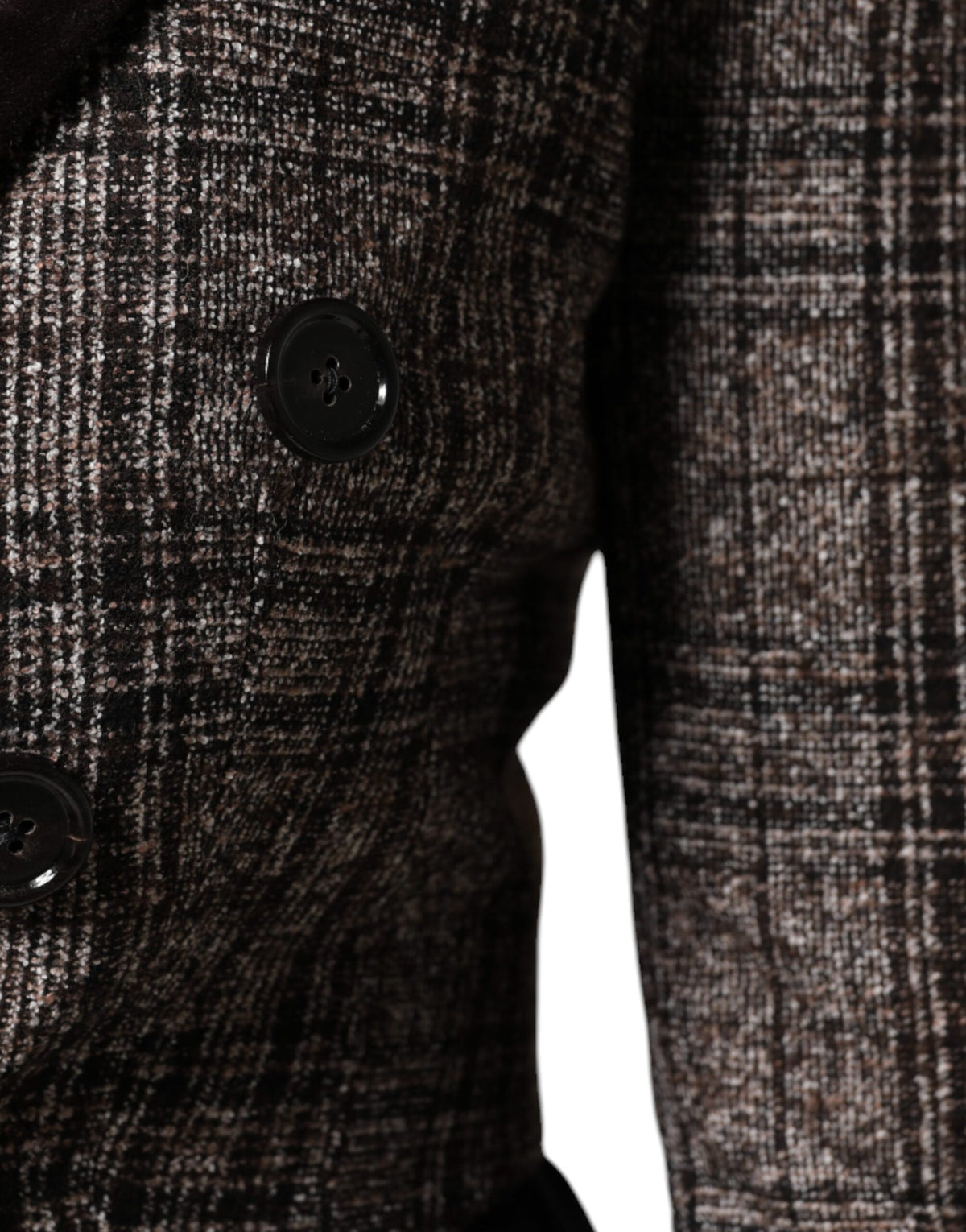 Dolce & Gabbana Brown Plaid Long Sleeve Cropped Coat Women's Jacket