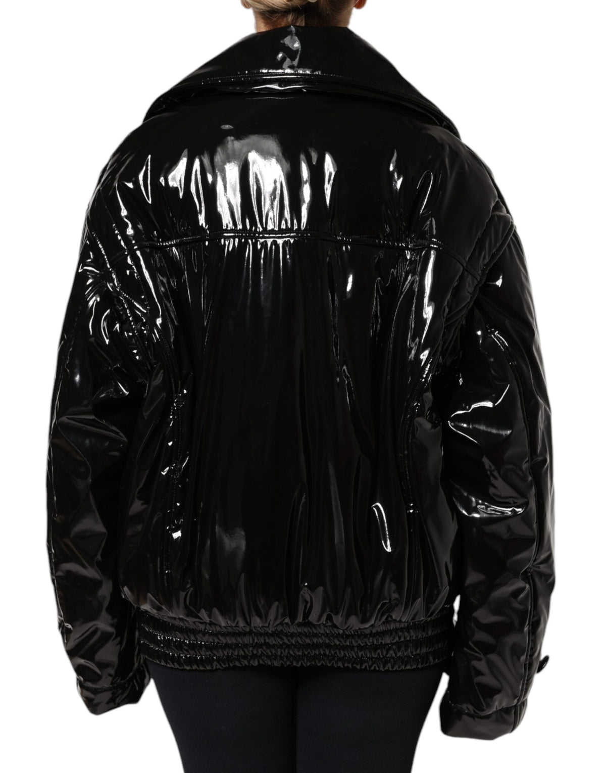 Dolce & Gabbana Black Polyester Button Down Blouson Women's Jacket