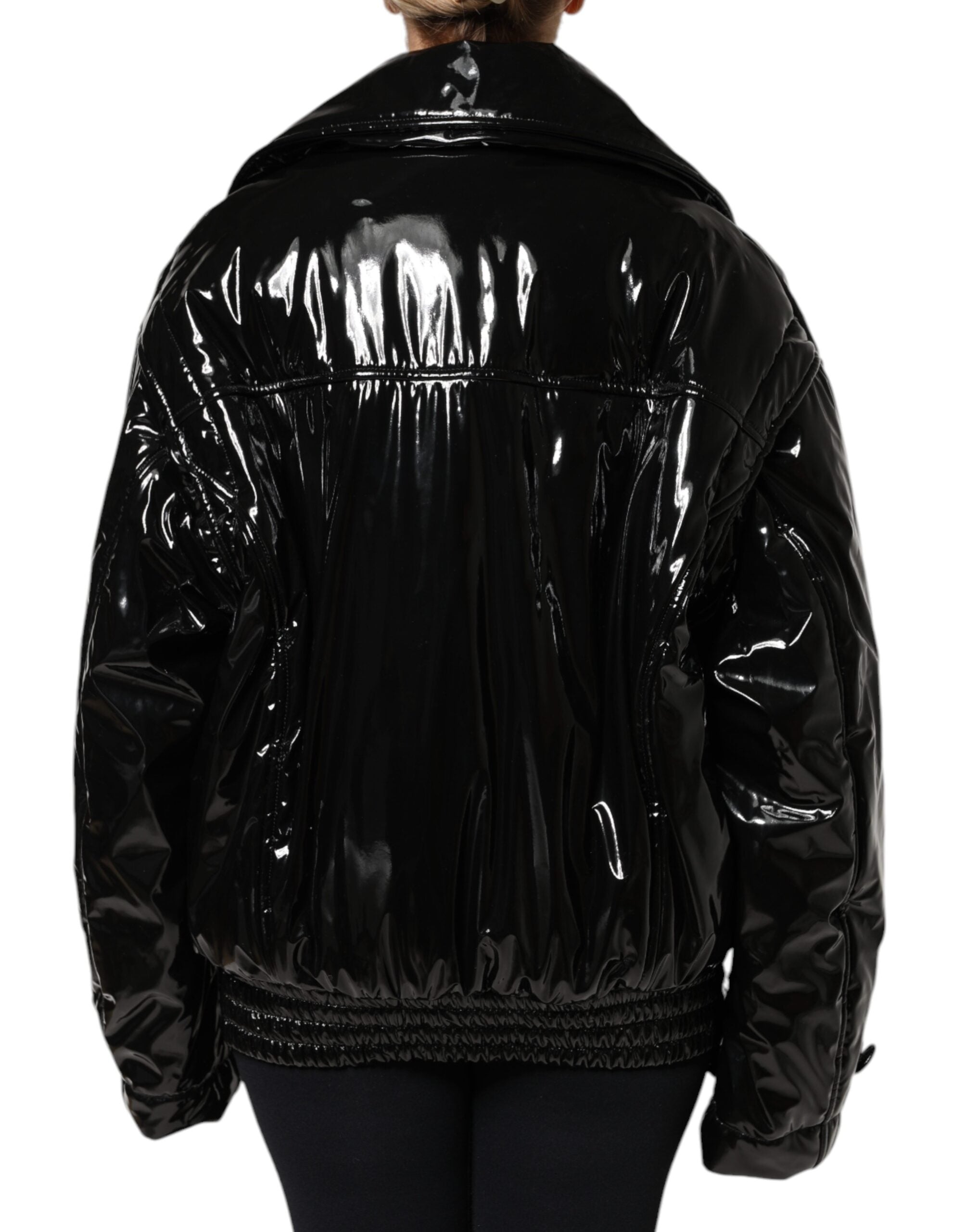 Dolce & Gabbana Black Polyester Button Down Blouson Women's Jacket