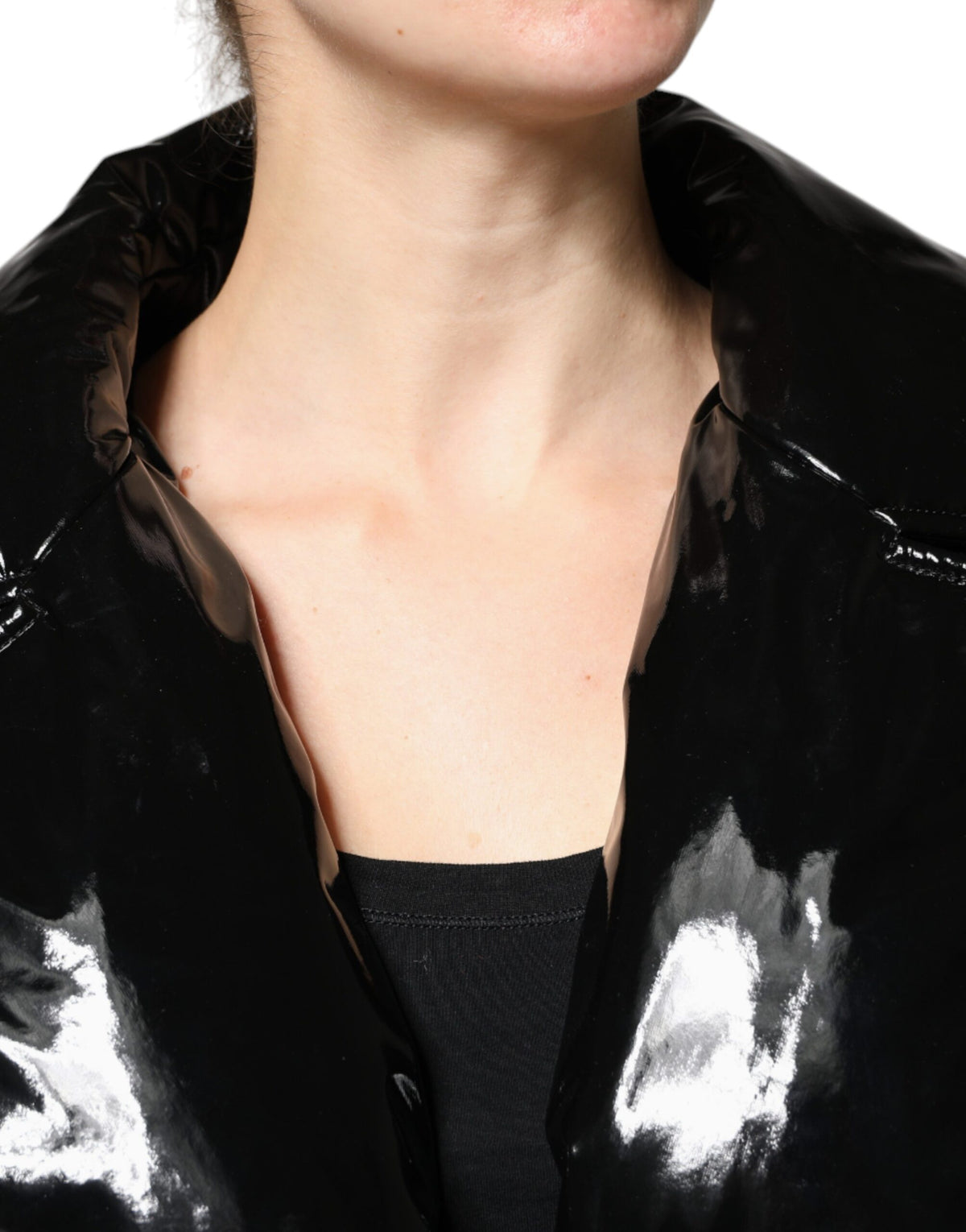 Dolce & Gabbana Black Polyester Button Down Blouson Women's Jacket