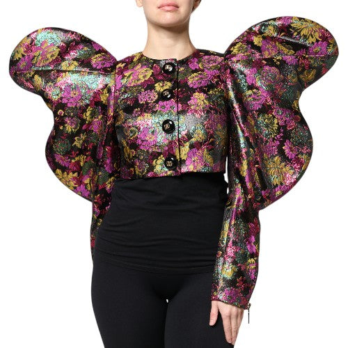 Dolce & Gabbana Multicolor Floral Jacquard Cropped Women's Jacket