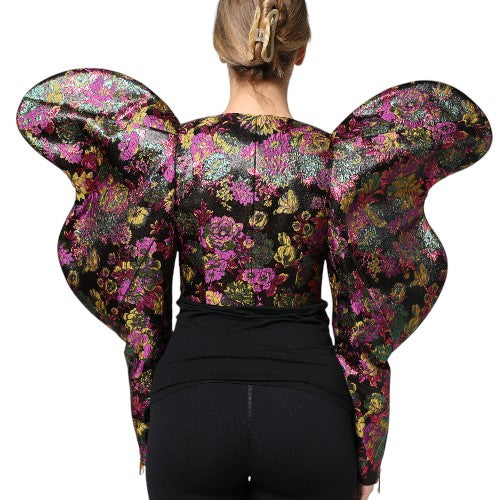 Dolce & Gabbana Multicolor Floral Jacquard Cropped Women's Jacket