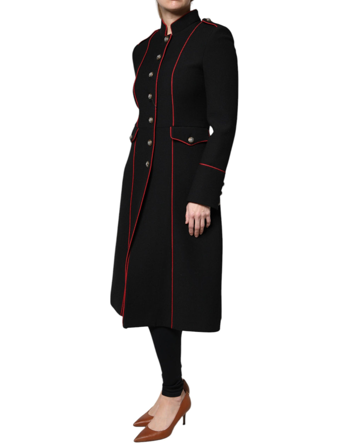Dolce & Gabbana Black Single Breasted Trench Coat Women's Jacket