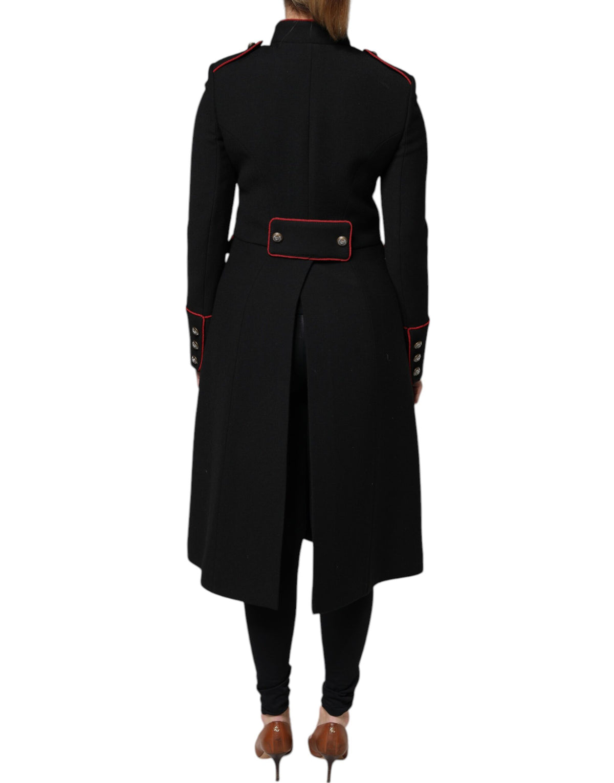 Dolce & Gabbana Black Single Breasted Trench Coat Women's Jacket