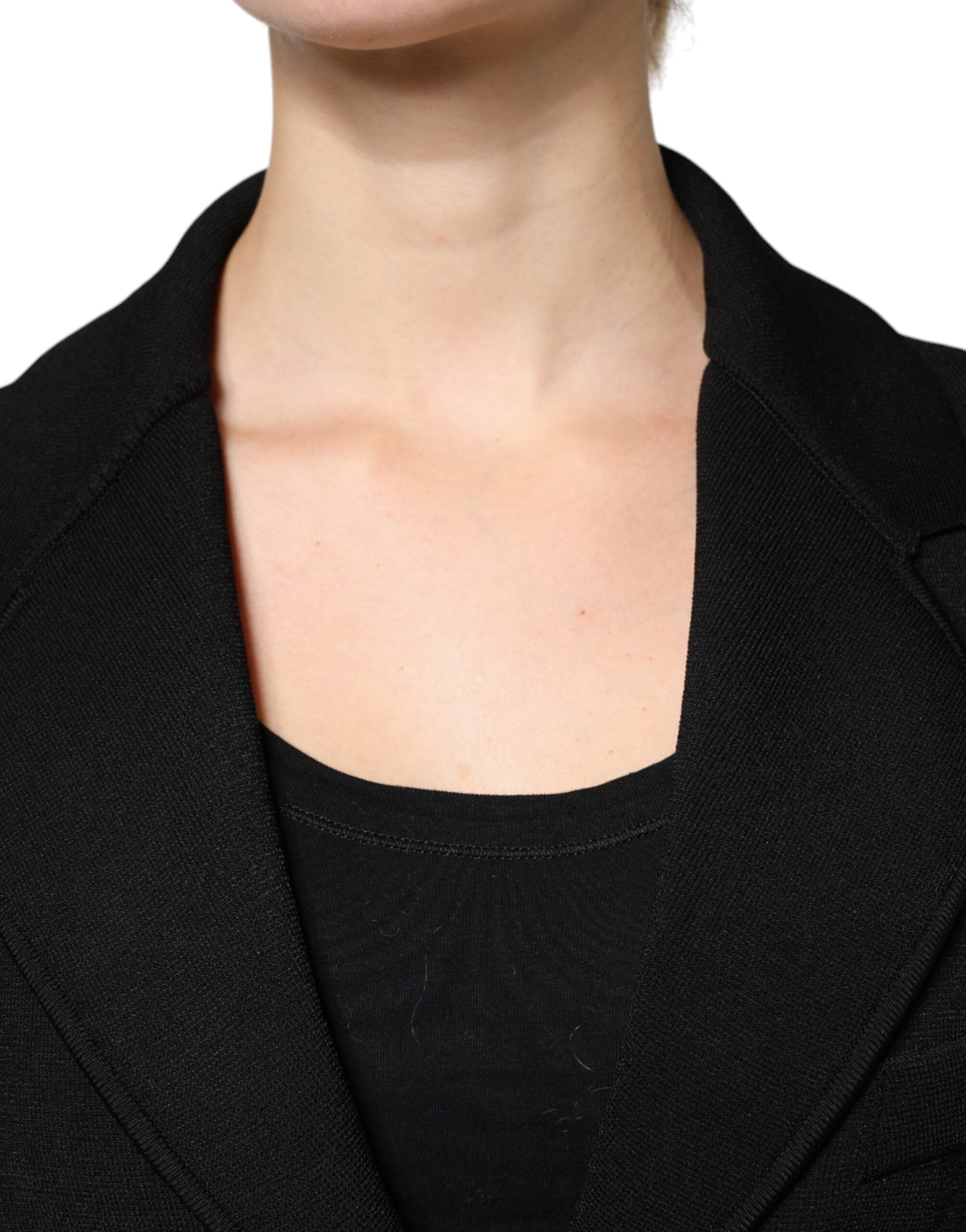 Dolce & Gabbana Black Viscose Single Breasted Blazer Women's Jacket