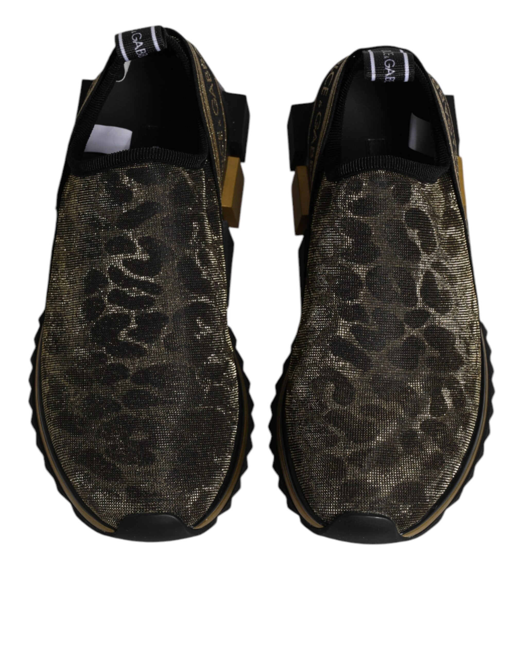 Dolce & Gabbana Gold Glitter Leopard Sorrento Sneakers Women's Shoes (Pre-Owned)