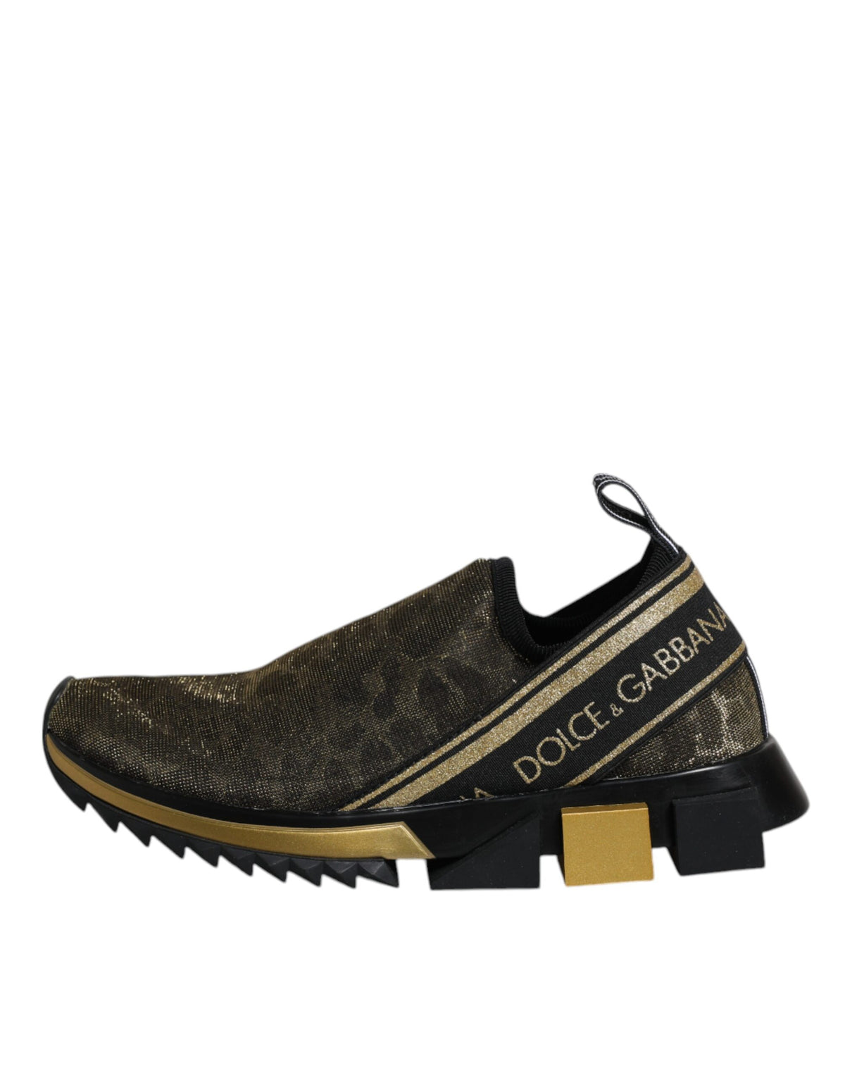 Dolce & Gabbana Gold Glitter Leopard Sorrento Sneakers Women's Shoes (Pre-Owned)