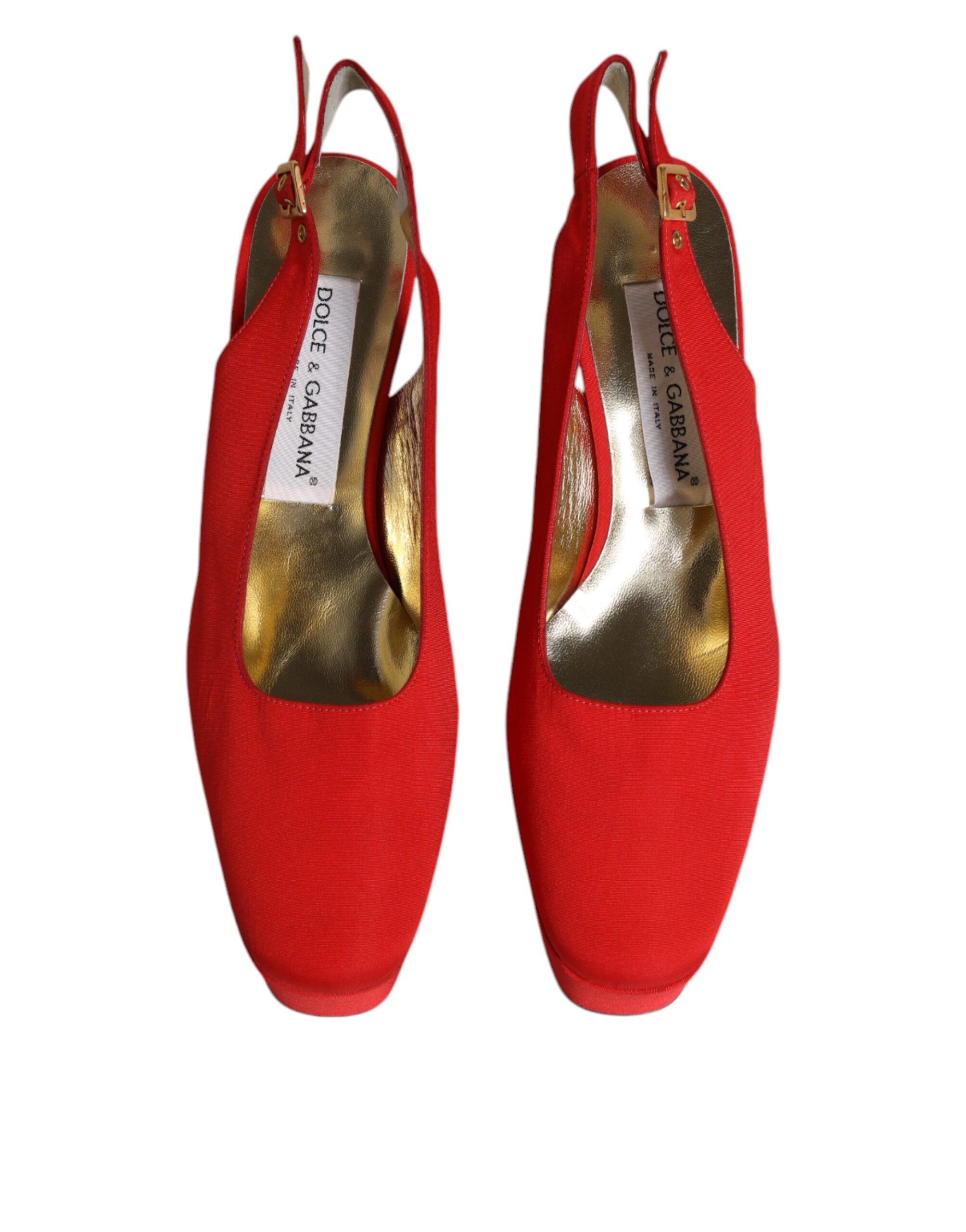 Dolce & Gabbana Red Platform Slingback Heels Sandals Women's Shoes (Pre-Owned)