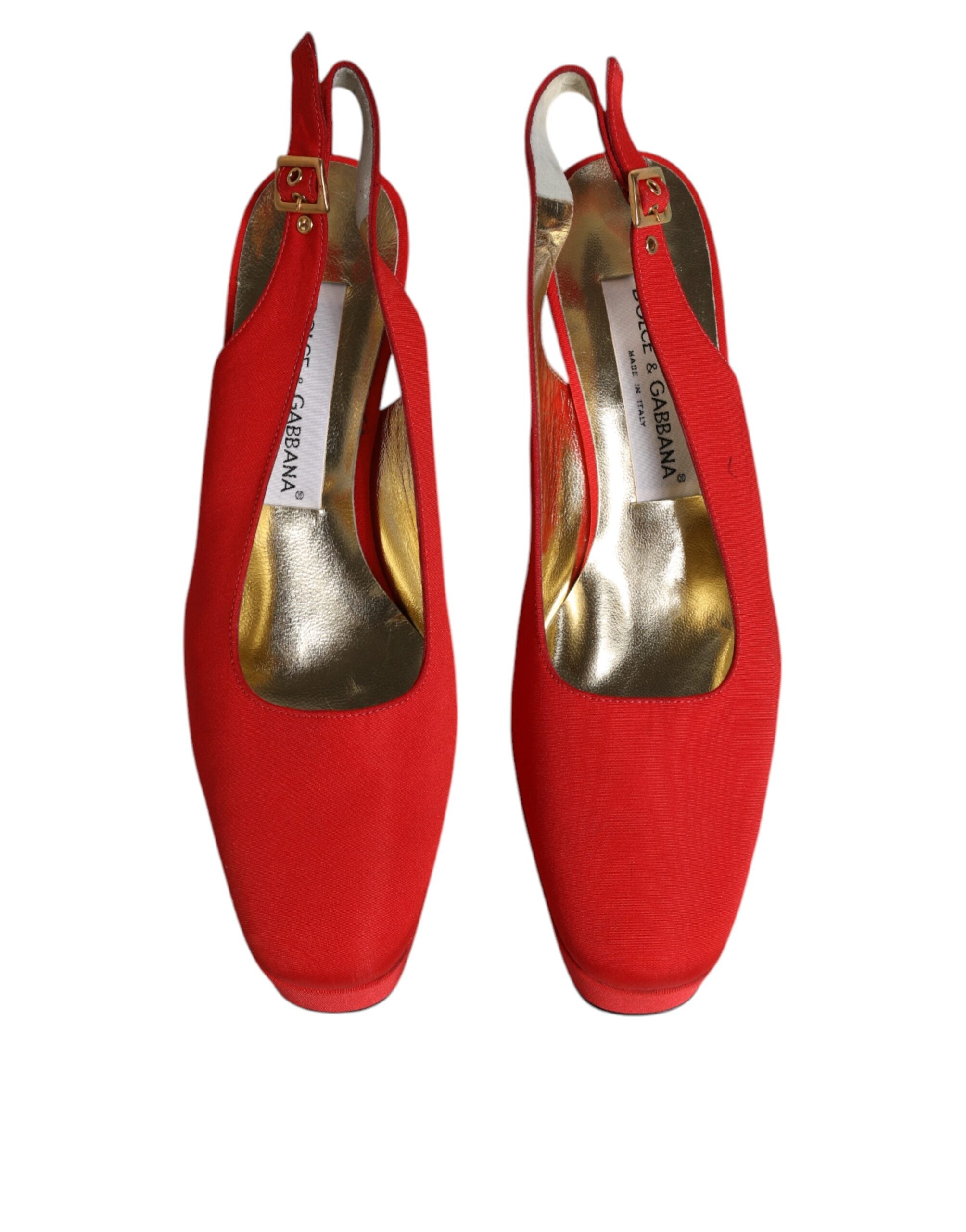 Dolce & Gabbana Red Platform Slingback Heels Sandals Women's Shoes (Pre-Owned)