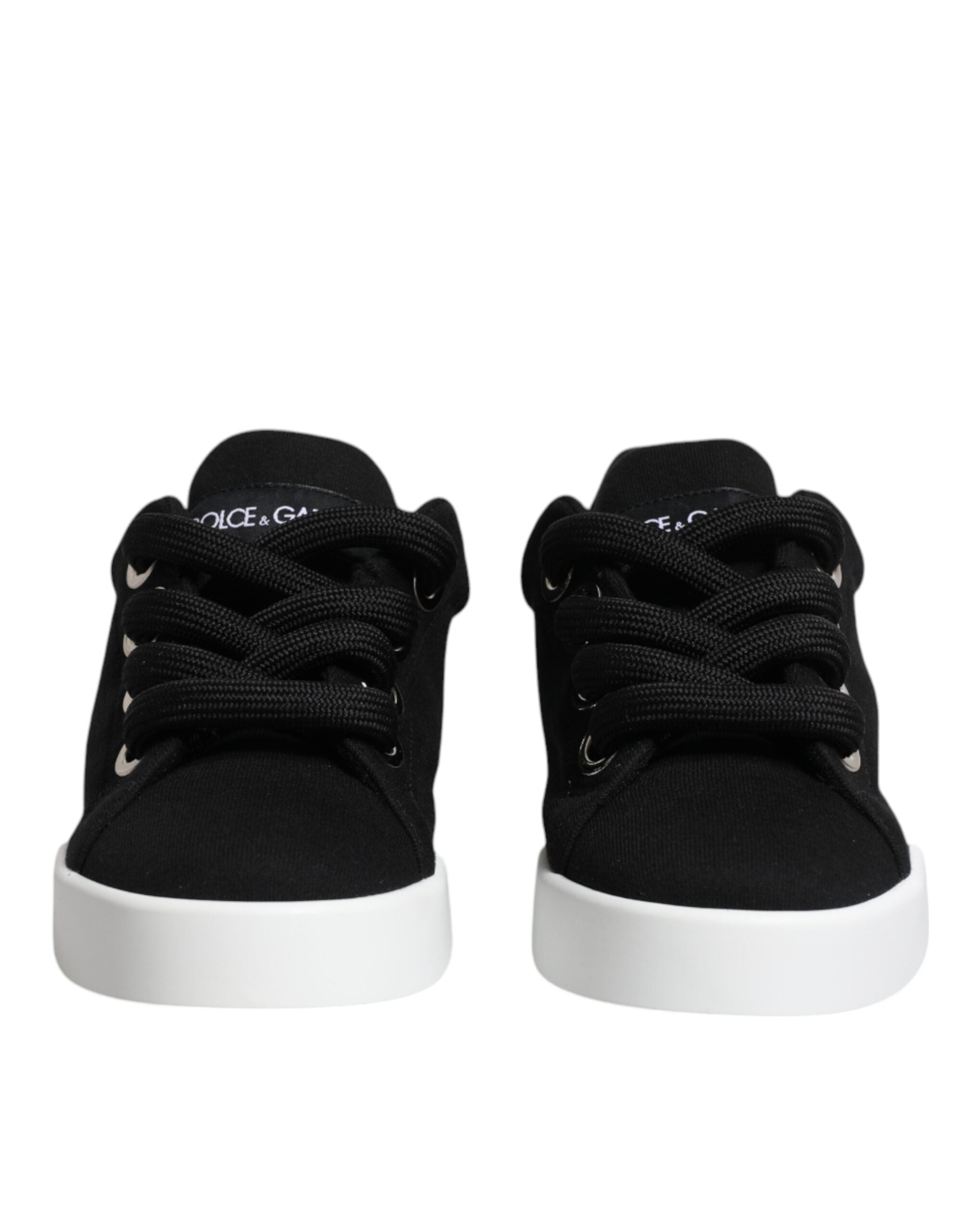 Dolce & Gabbana Black Portofino Low Top Sneakers Women's Shoes