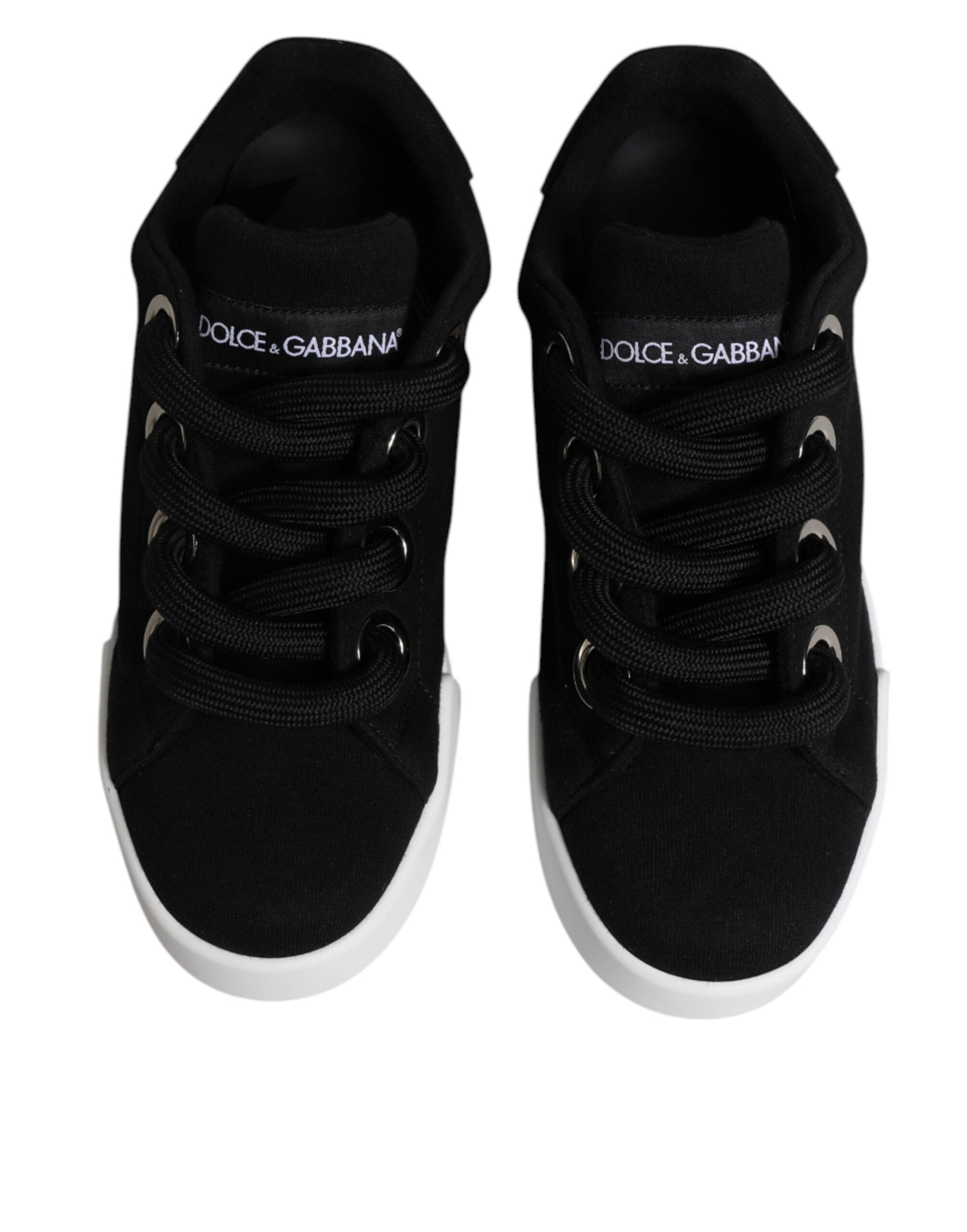 Dolce & Gabbana Black Portofino Low Top Sneakers Women's Shoes