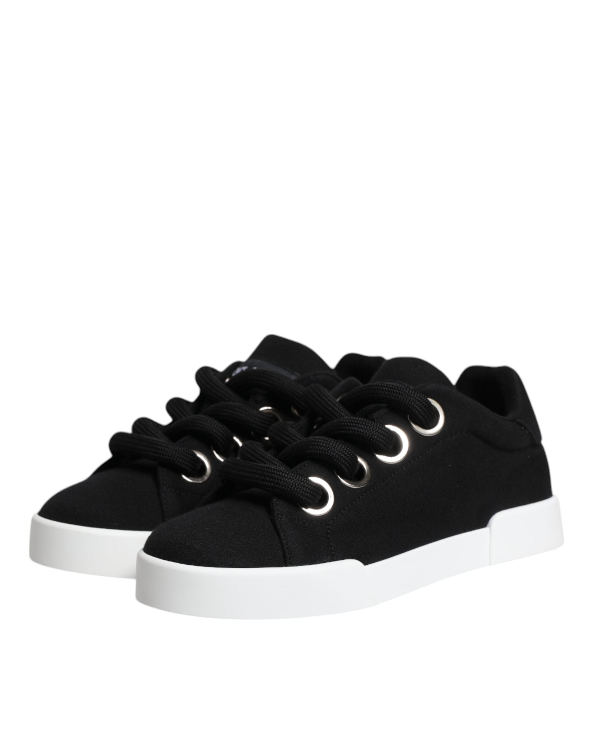 Dolce & Gabbana Black Portofino Low Top Sneakers Women's Shoes