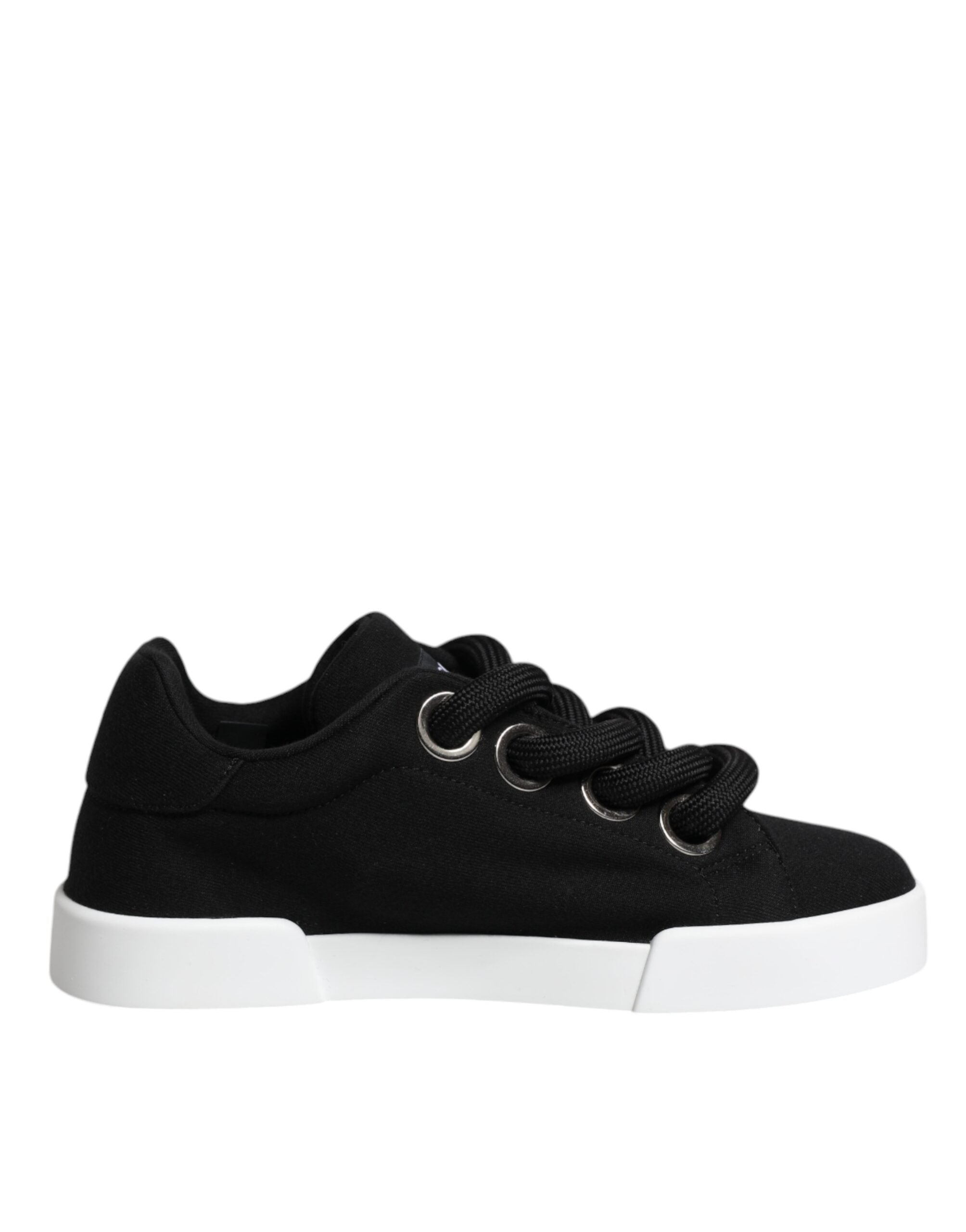 Dolce & Gabbana Black Portofino Low Top Sneakers Women's Shoes