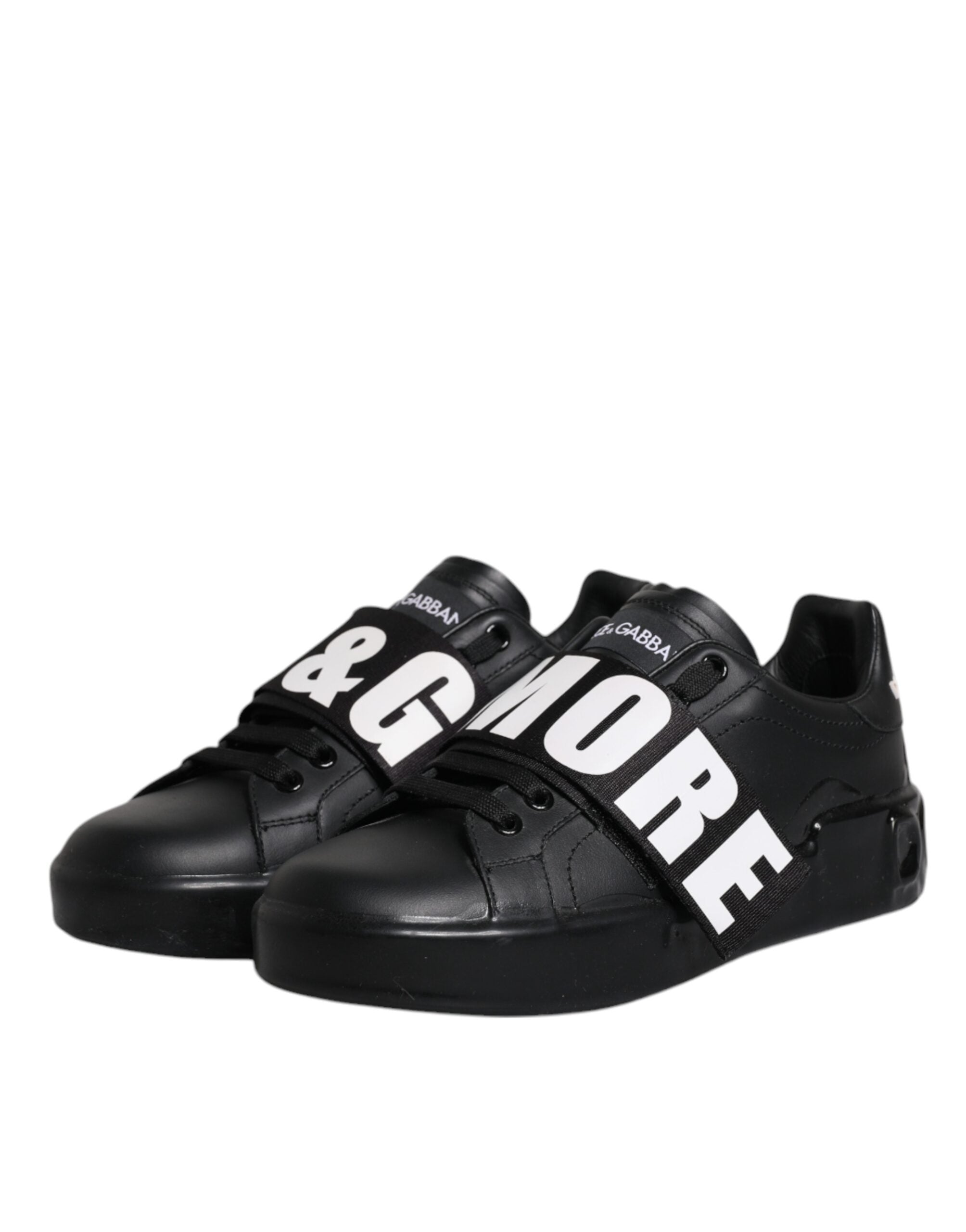 Dolce & Gabbana Black D&G AMORE Low Top Sneakers Women's Shoes