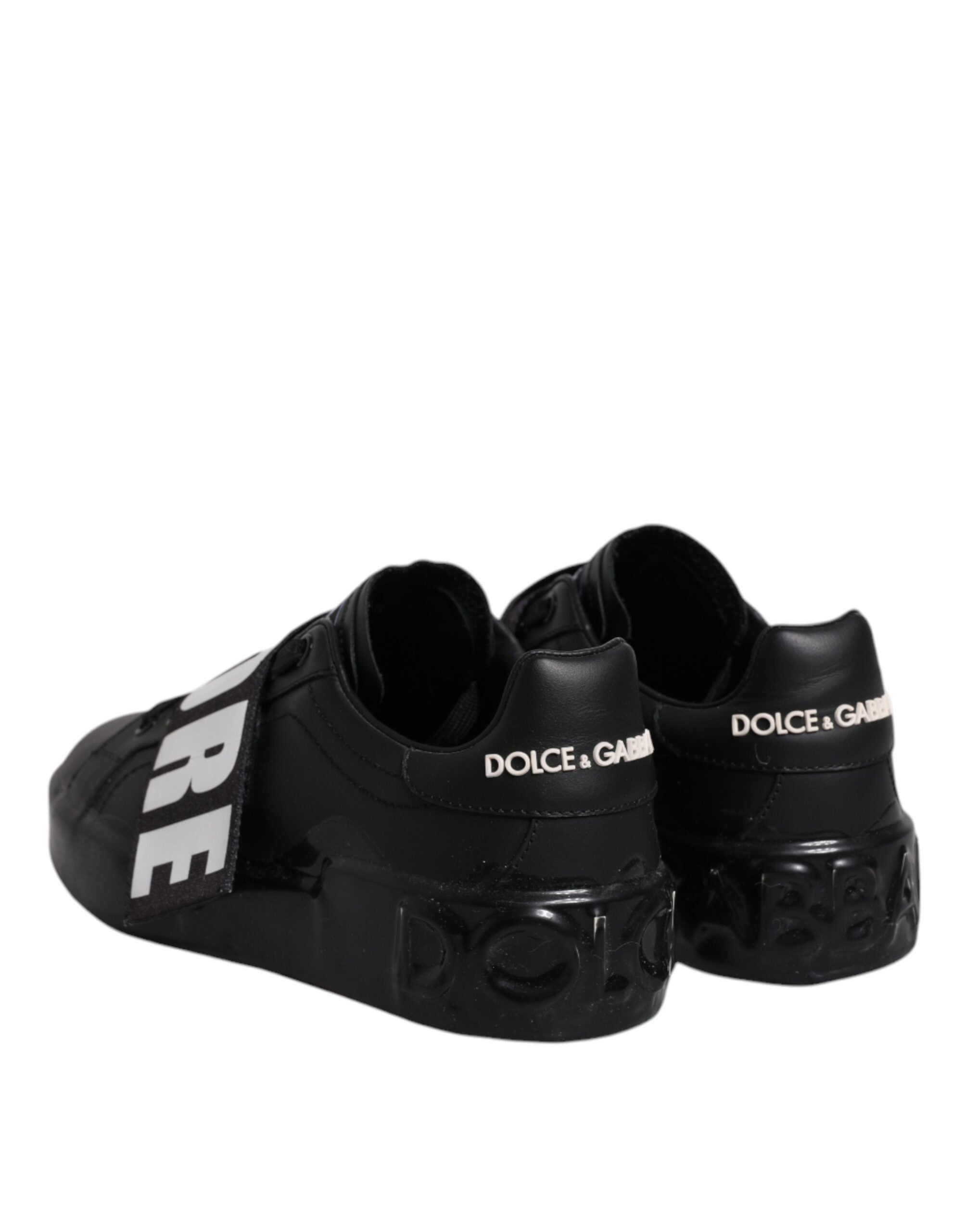 Dolce & Gabbana Black D&G AMORE Low Top Sneakers Women's Shoes