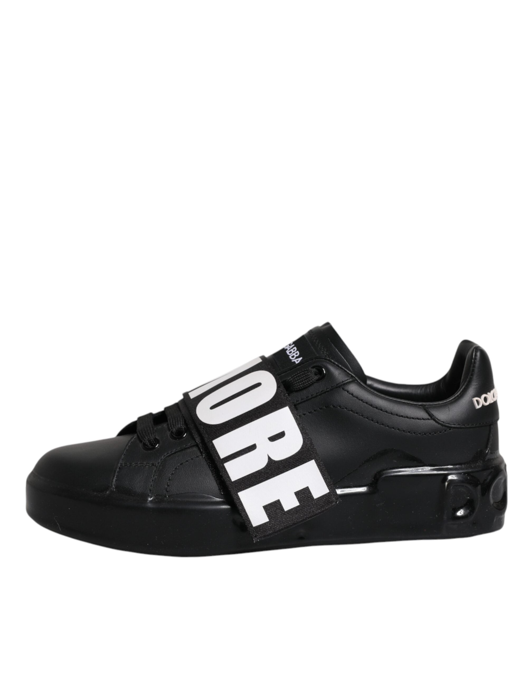 Dolce & Gabbana Black D&G AMORE Low Top Sneakers Women's Shoes