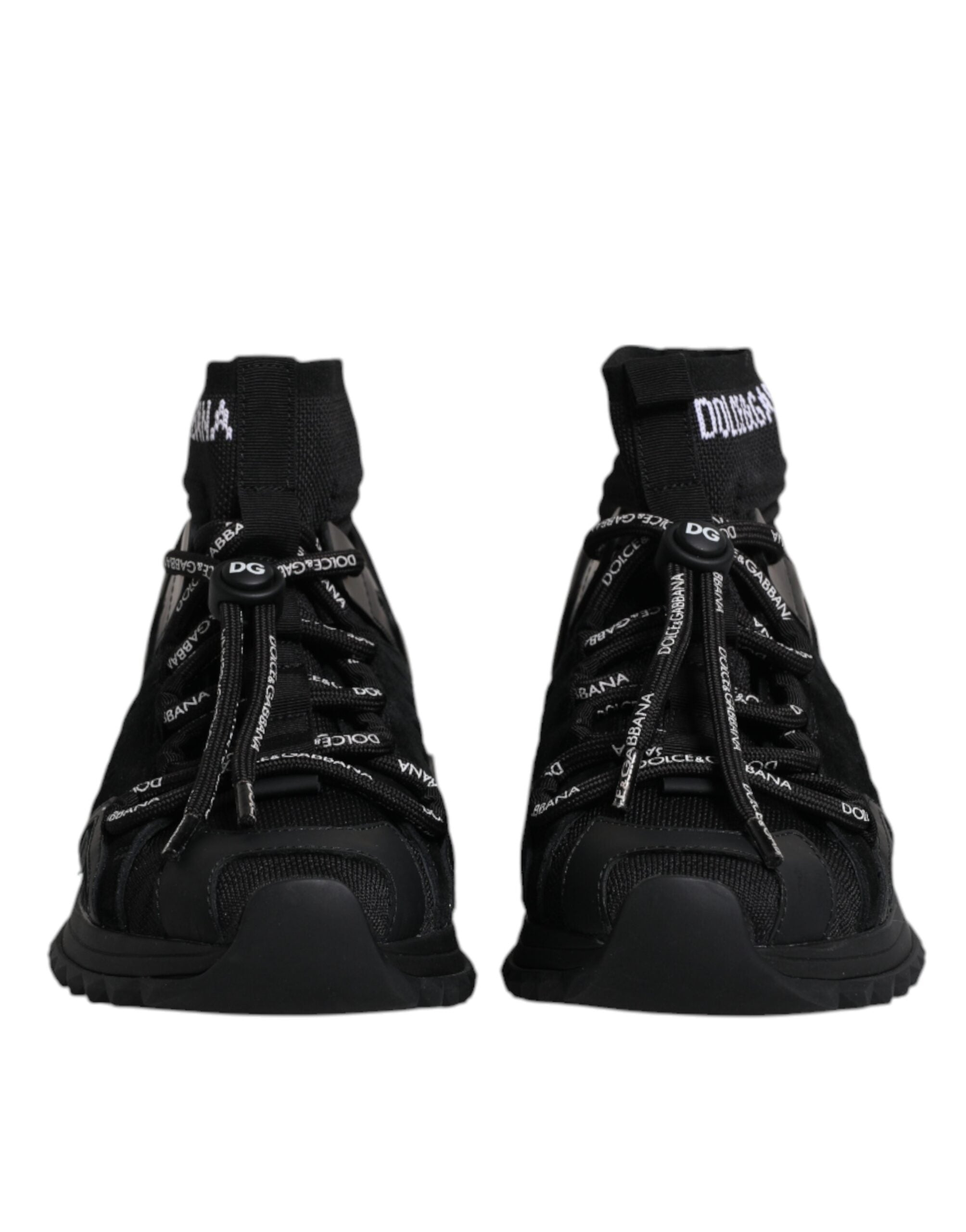 Dolce & Gabbana Black Sorrento Socks Logo Sneakers Women's Shoes