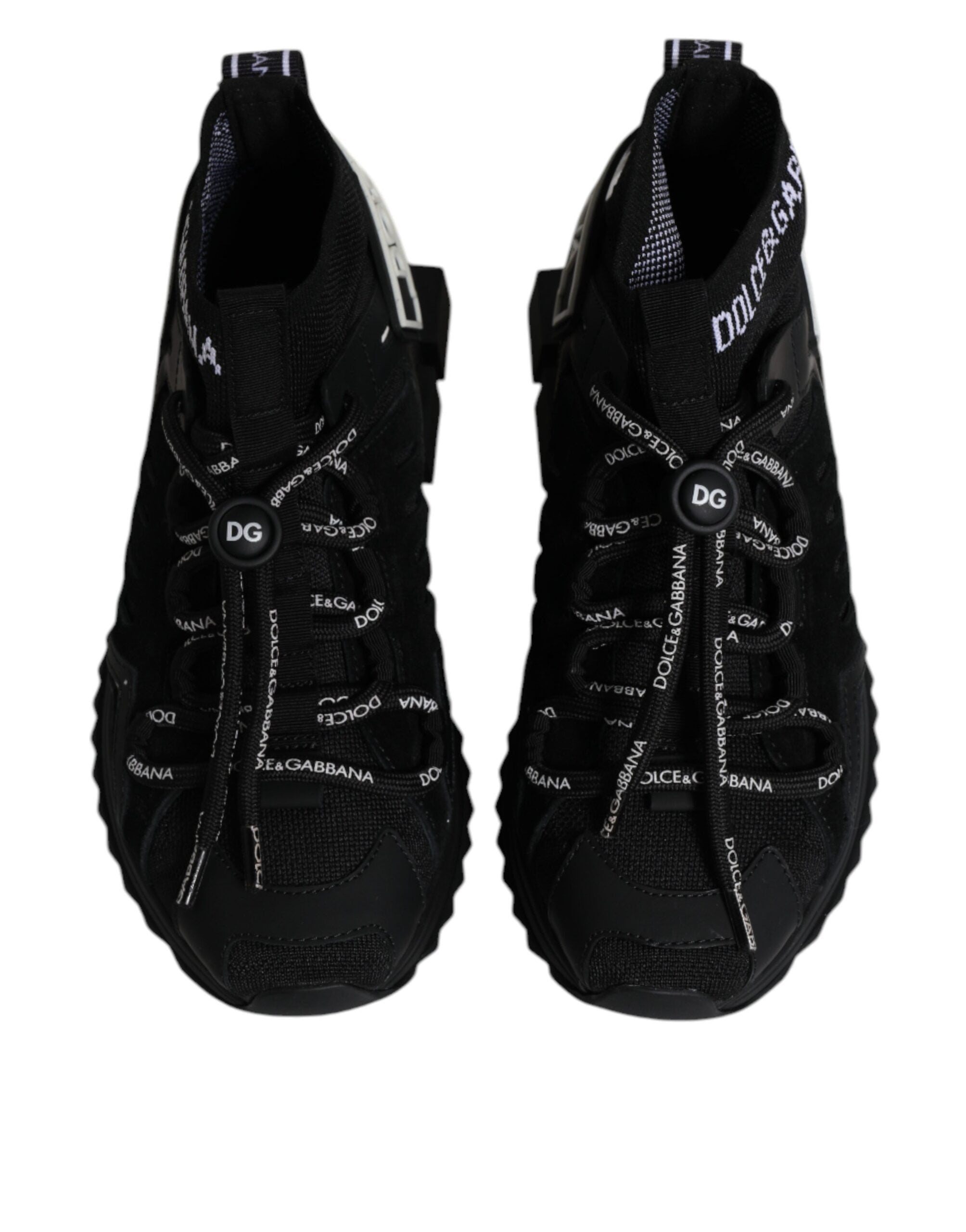 Dolce & Gabbana Black Sorrento Socks Logo Sneakers Women's Shoes