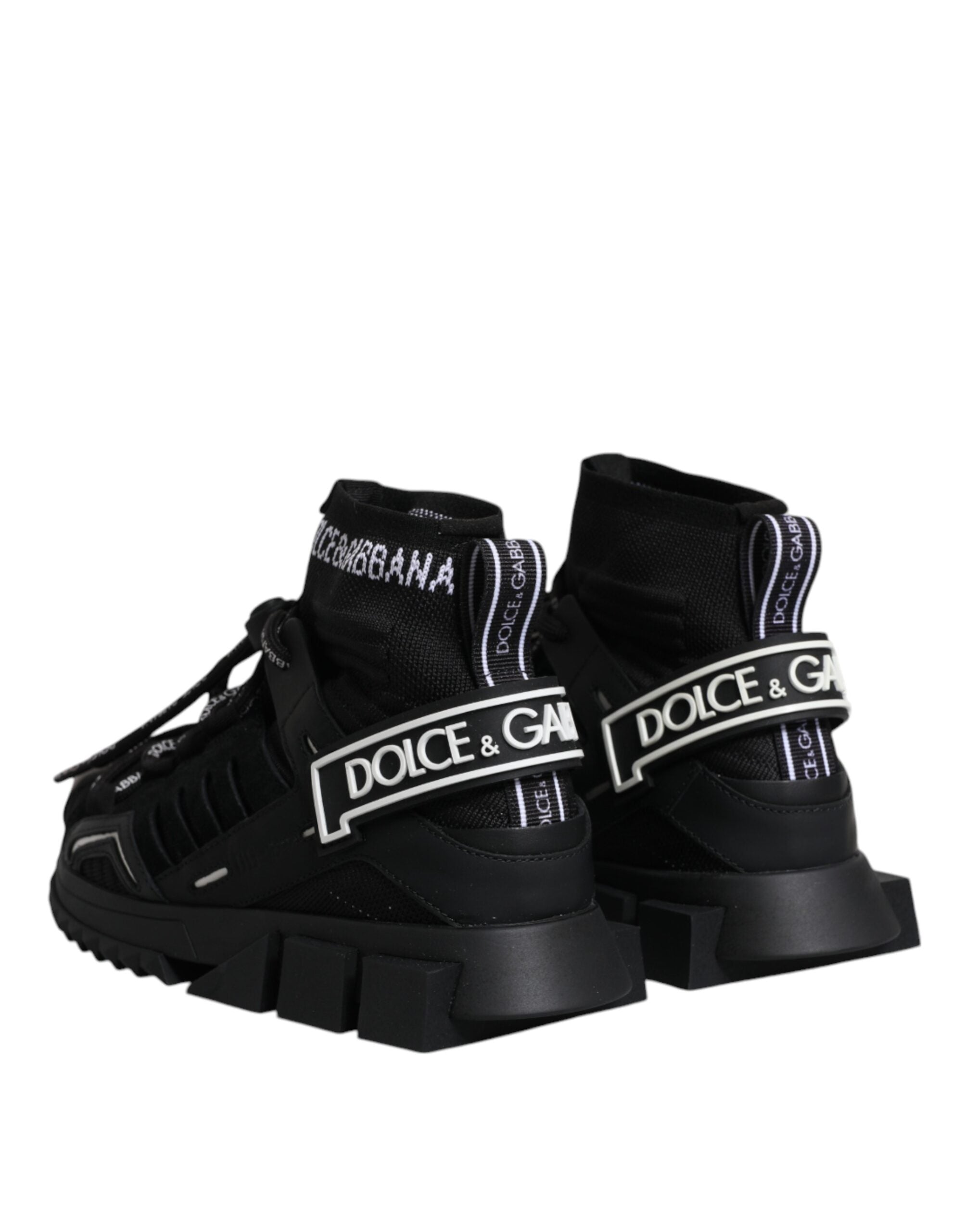 Dolce & Gabbana Black Sorrento Socks Logo Sneakers Women's Shoes
