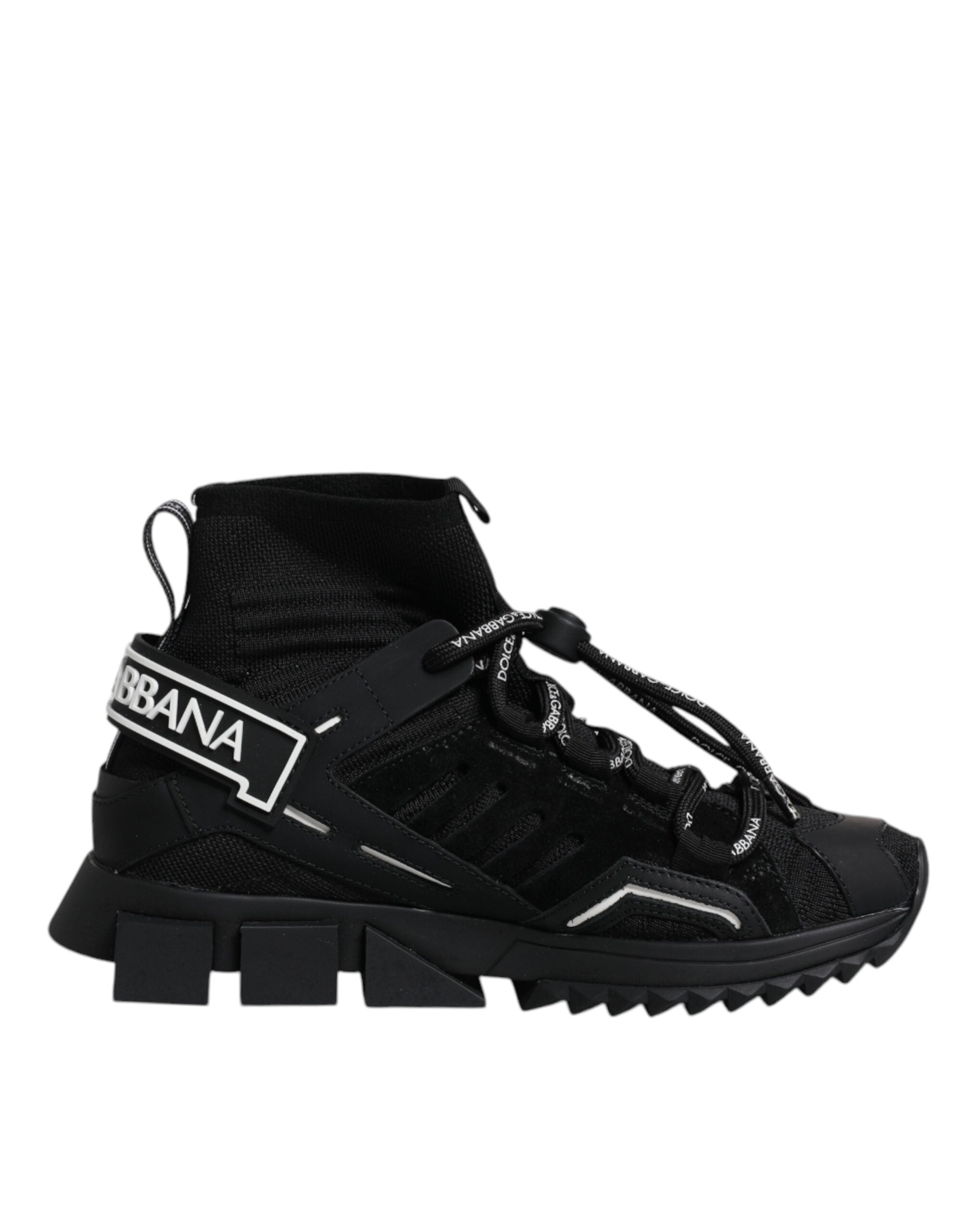 Dolce & Gabbana Black Sorrento Socks Logo Sneakers Women's Shoes