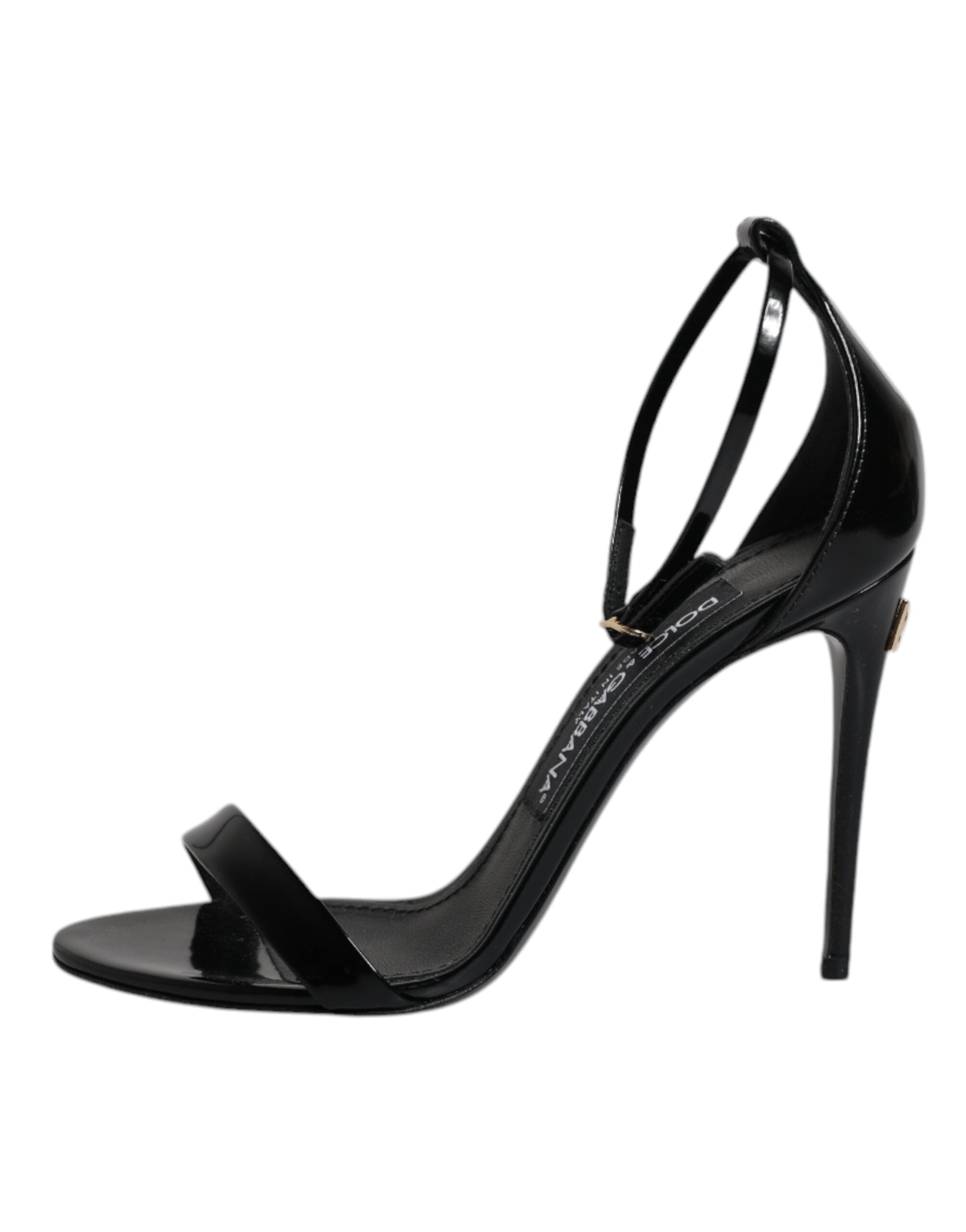 Dolce & Gabbana Black KEIRA Heels Ankle Strap Sandals Women's Shoes