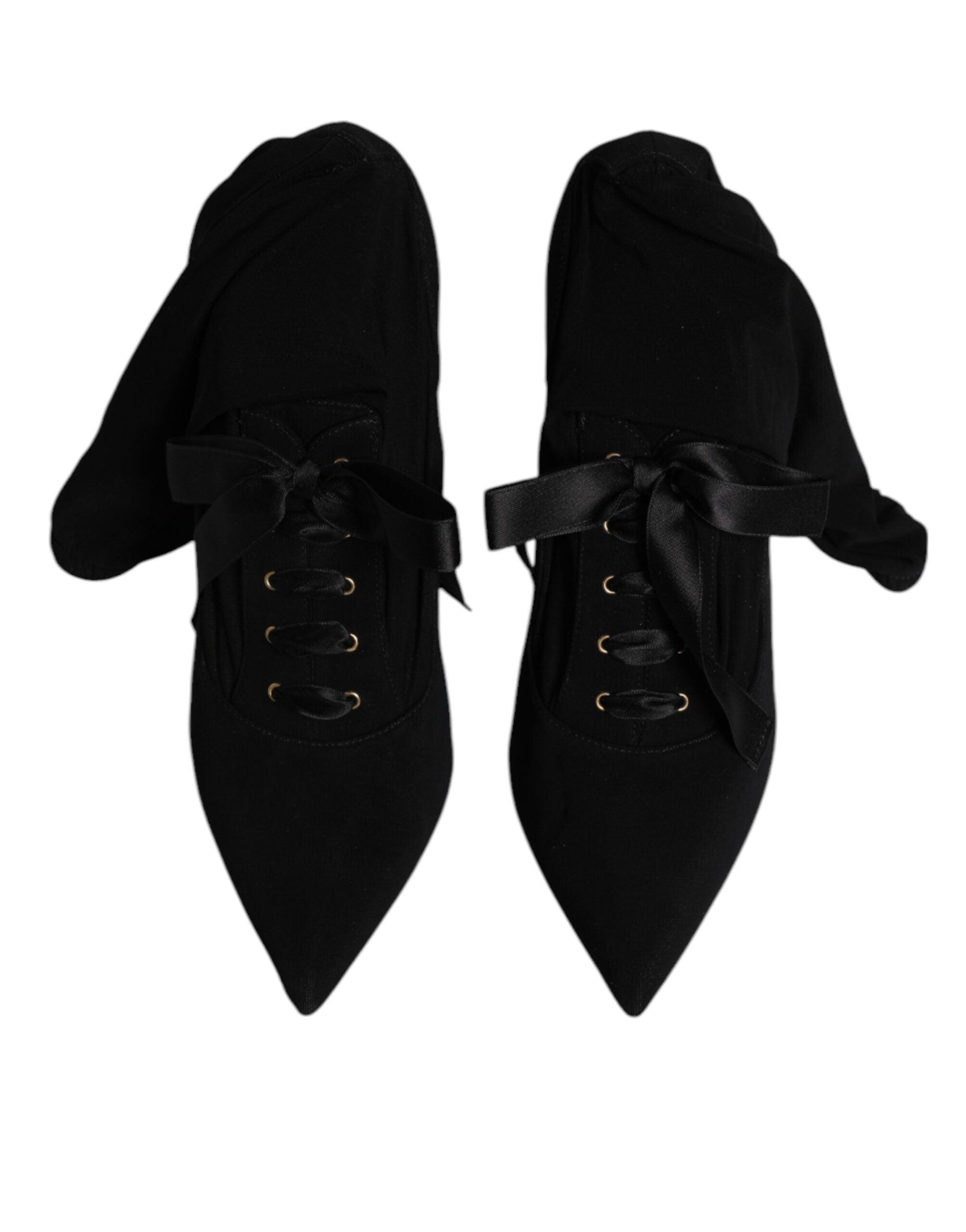 Dolce & Gabbana Black Stiletto Heels Mid Calf Boots Women's Shoes (Pre-Owned)