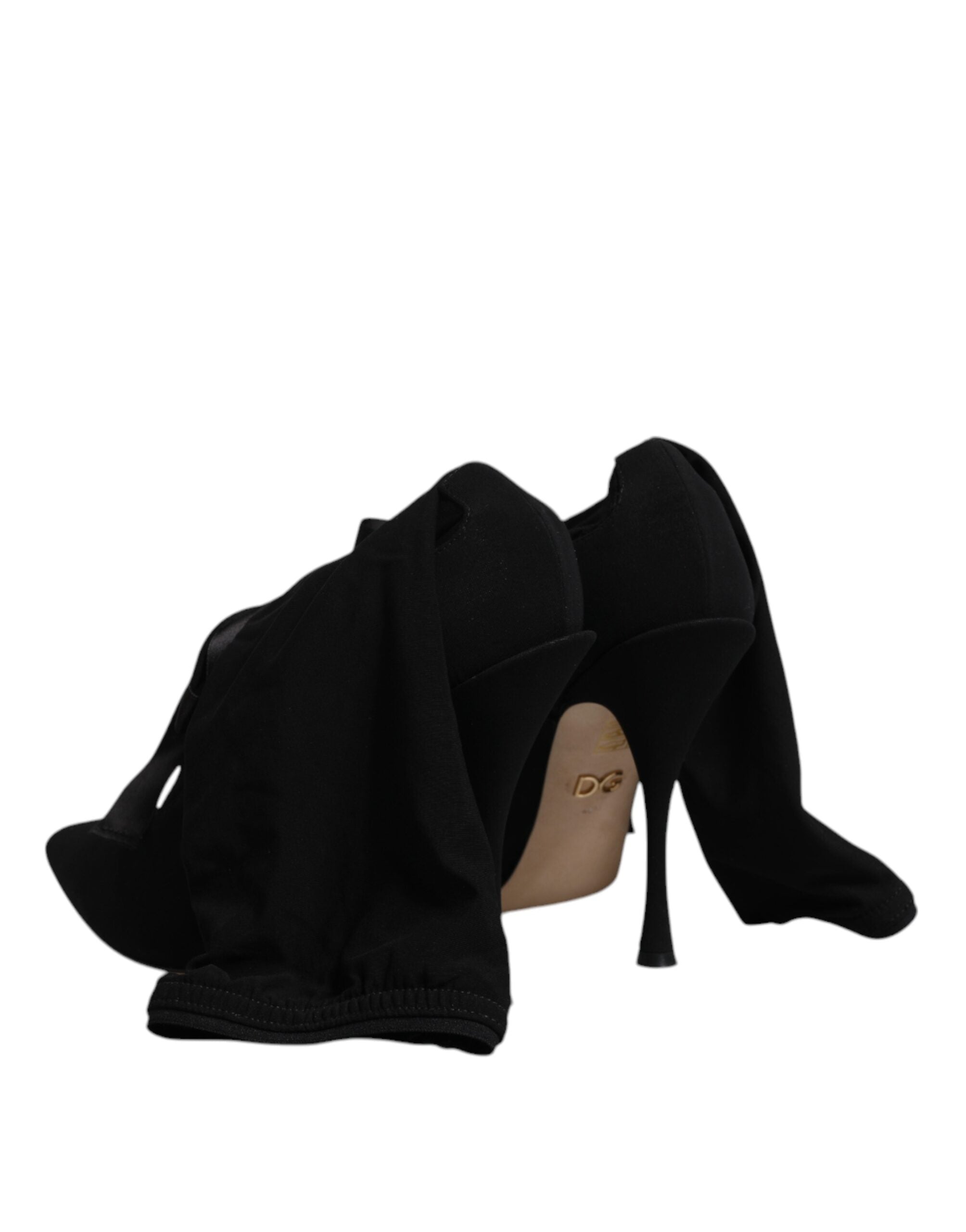 Dolce & Gabbana Black Stiletto Heels Mid Calf Boots Women's Shoes (Pre-Owned)