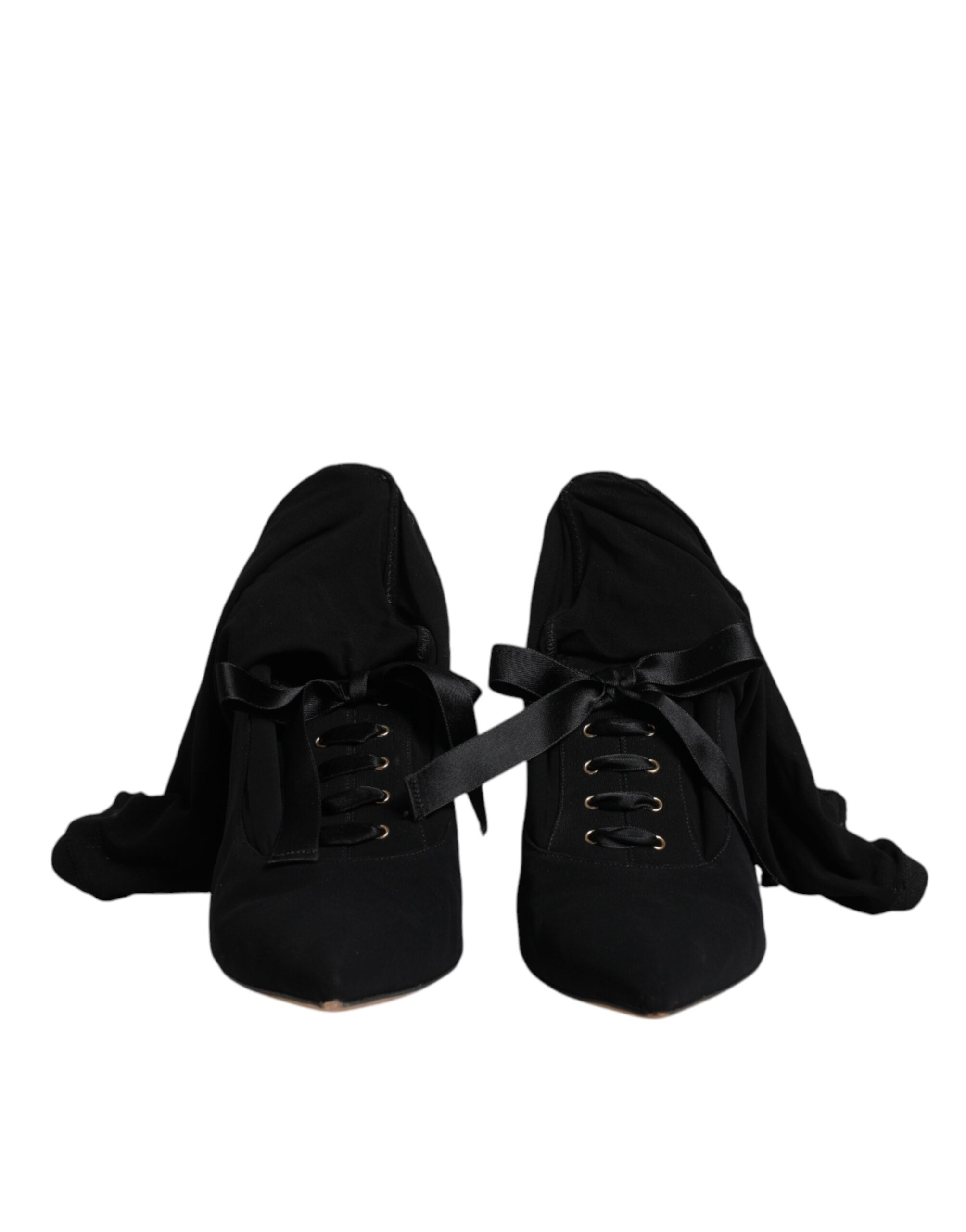 Dolce & Gabbana Black Stiletto Heels Mid Calf Boots Women's Shoes (Pre-Owned)